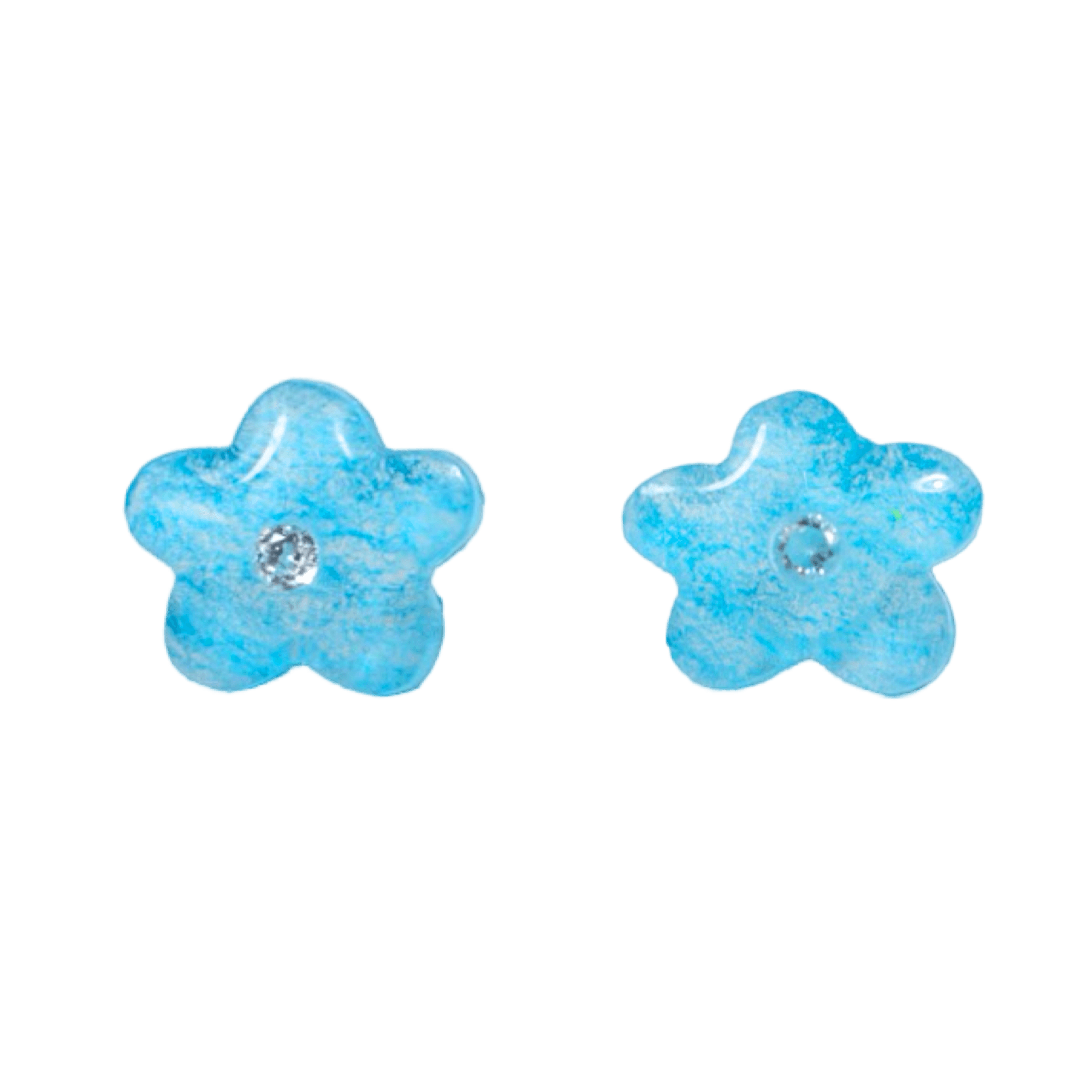 Flower Gem Garden Studs - Forget Me Not
