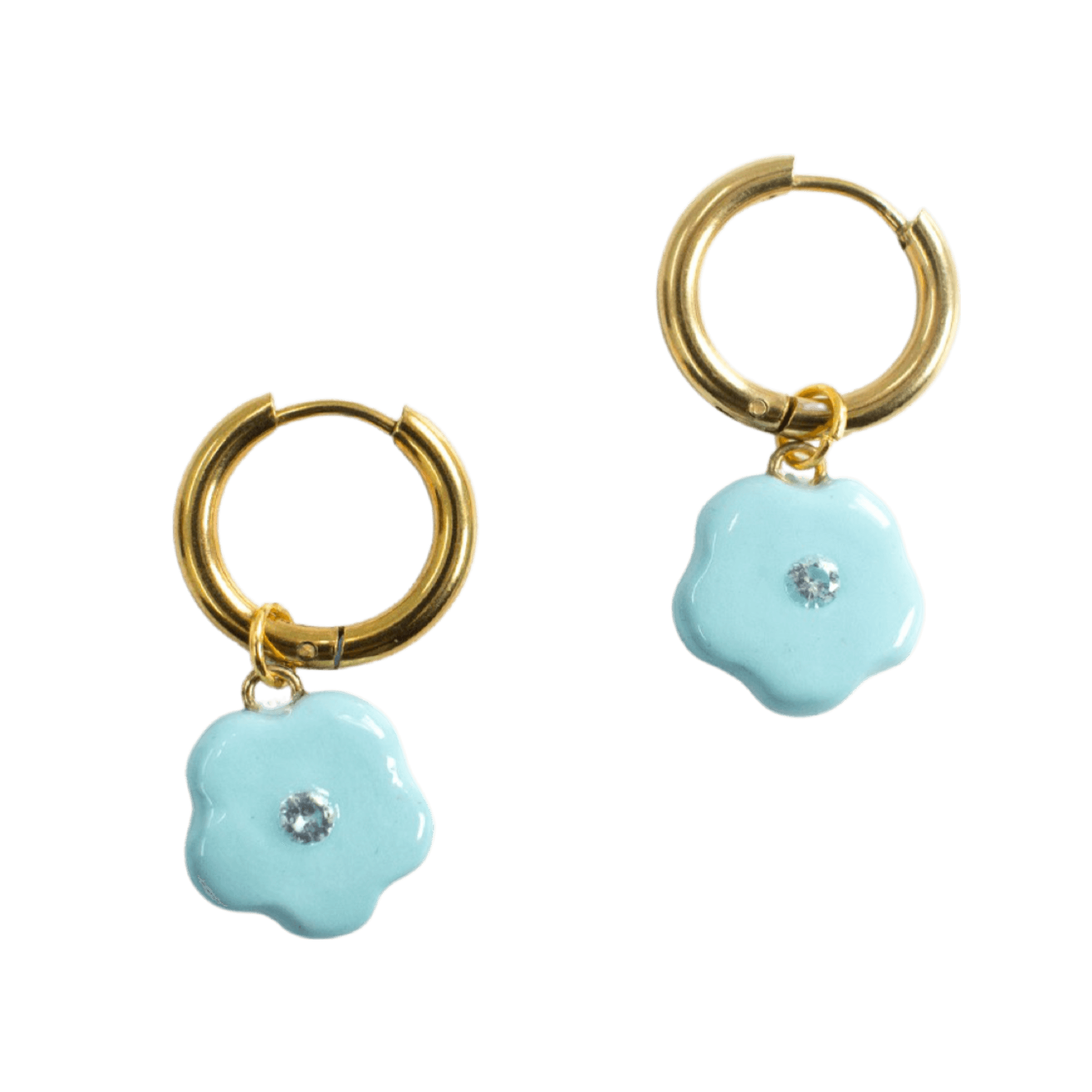 Flower Pop Drop Earrings - Pastel Blue