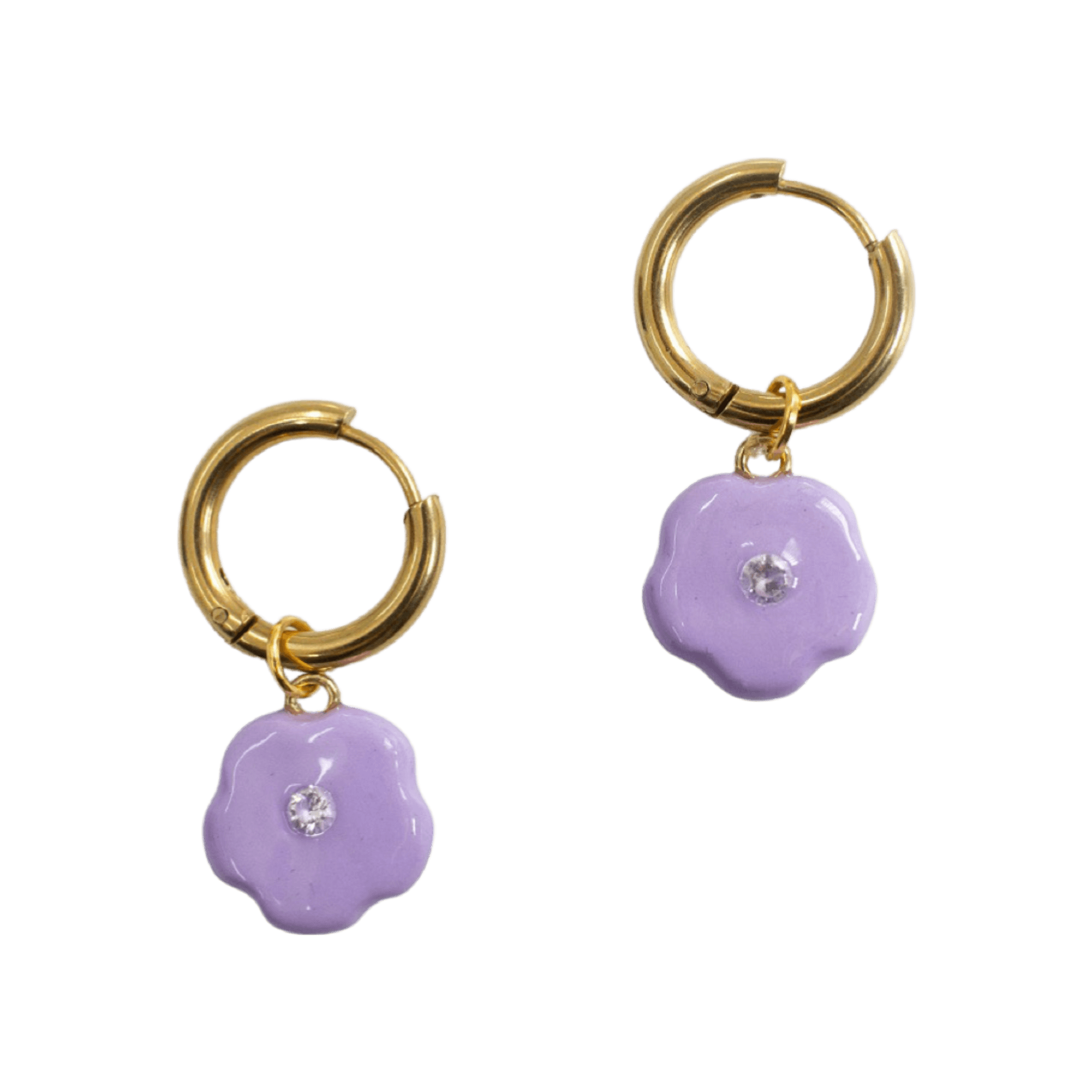 Flower Pop Drop Earrings - Pastel Purple