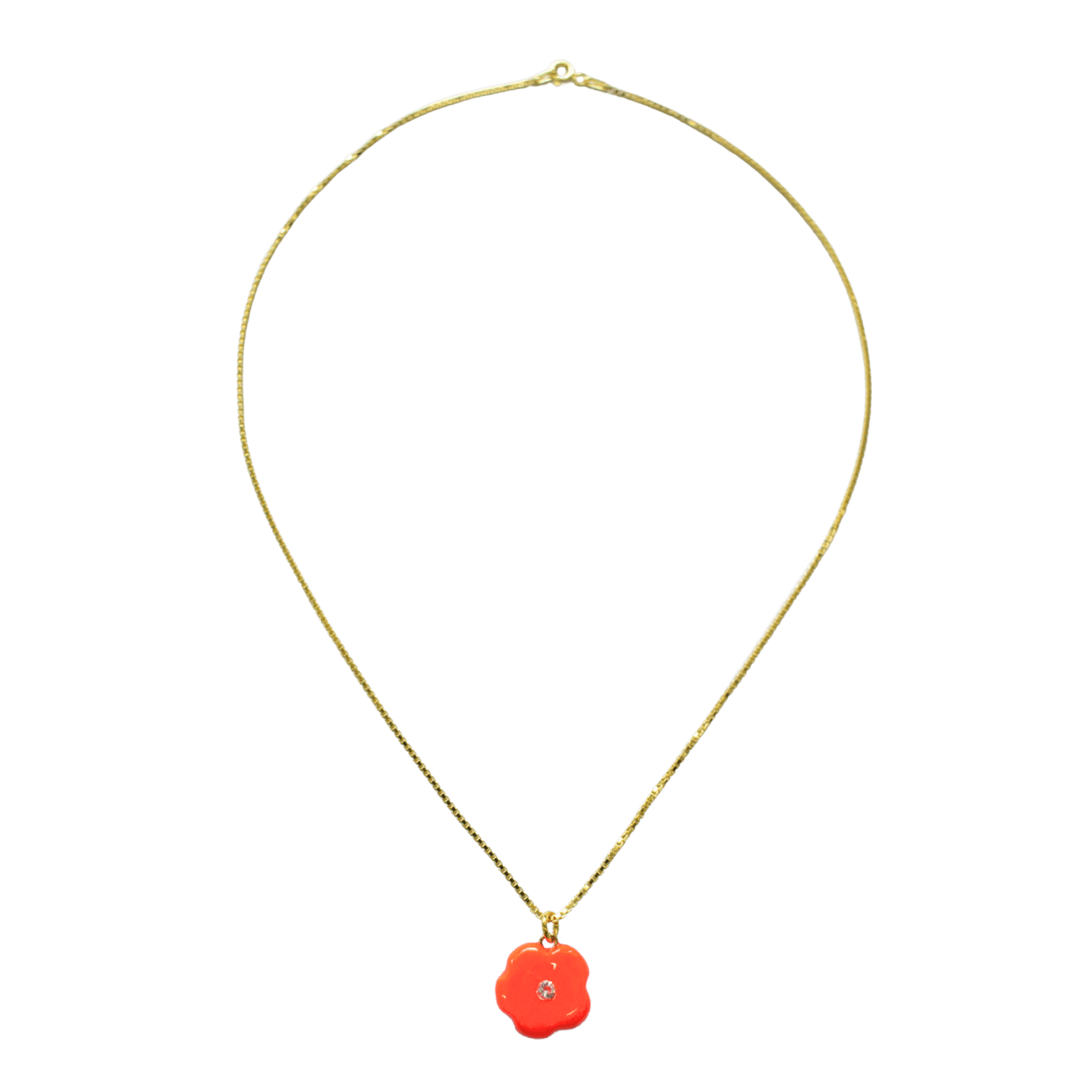 Flower Pop Necklace - Flaming Hot Orange