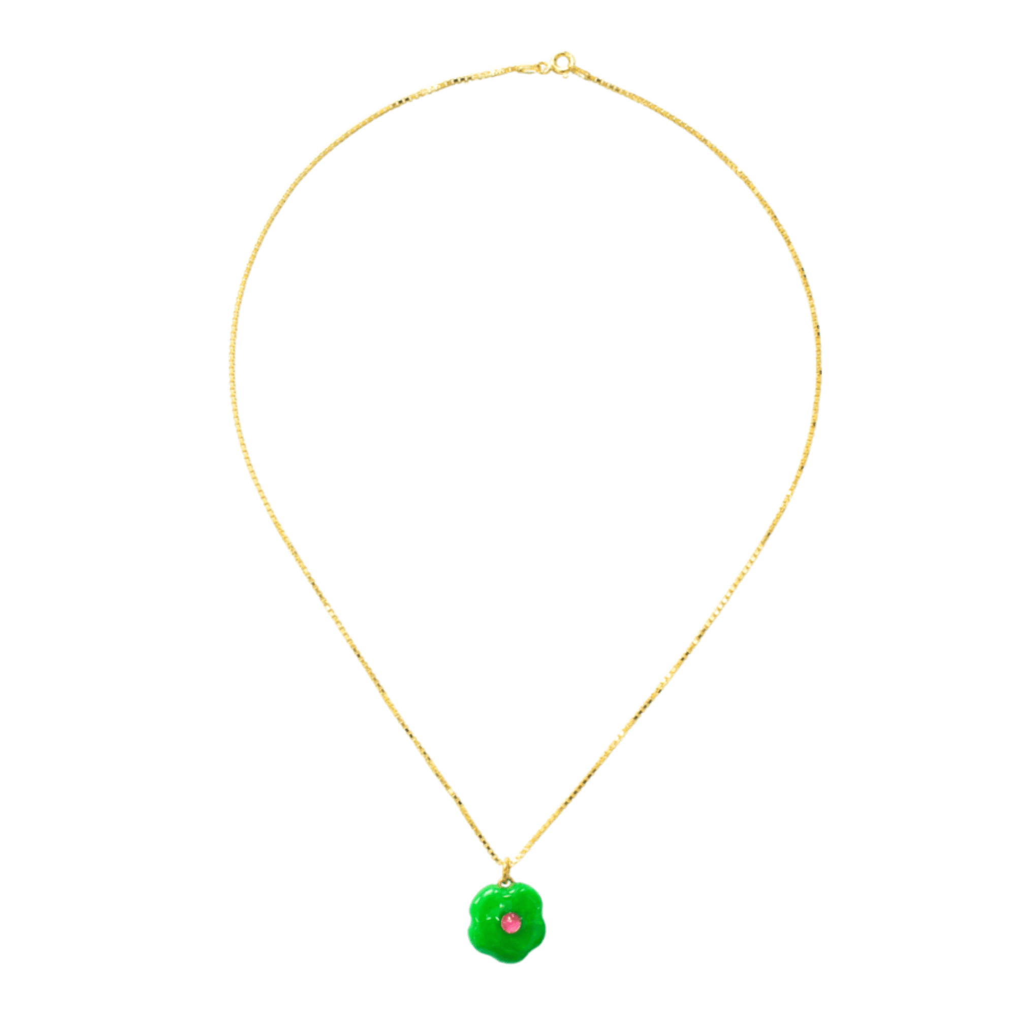 Flower Pop Necklace - Green