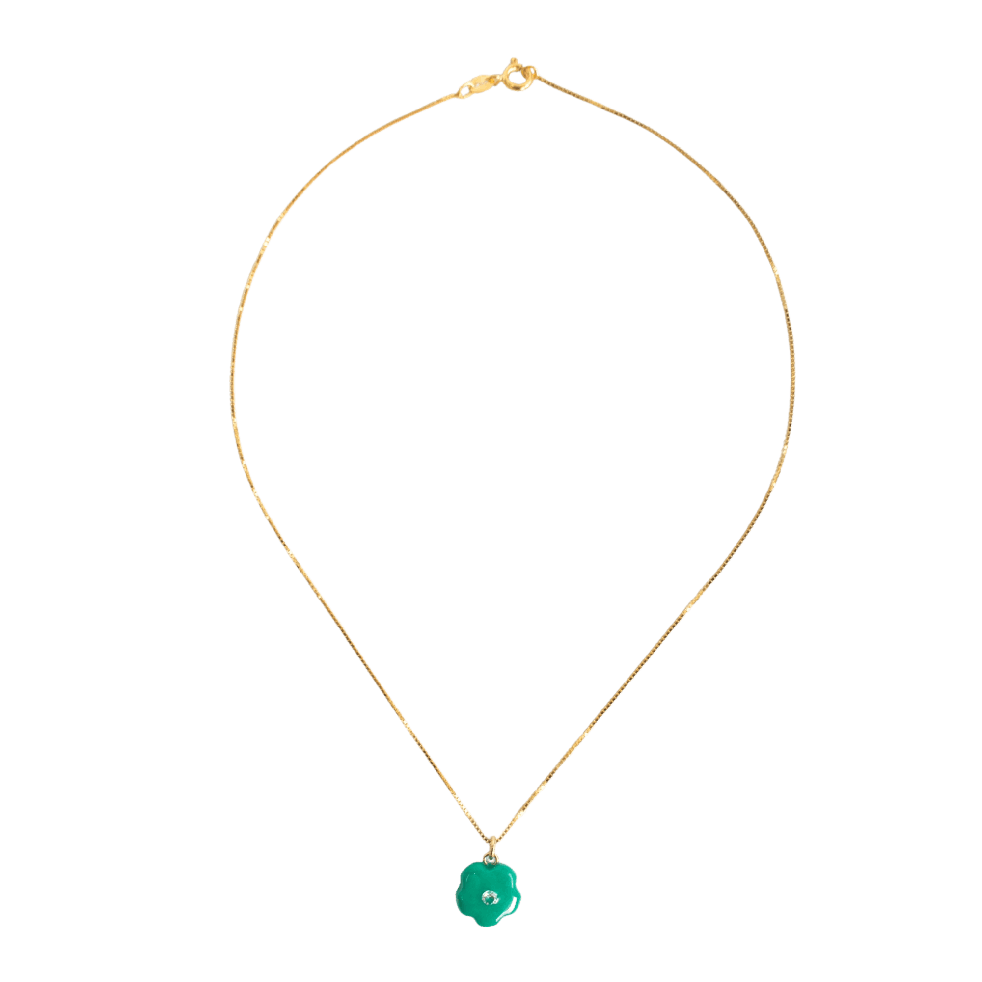 Flower Pop Necklace - Kelly Green