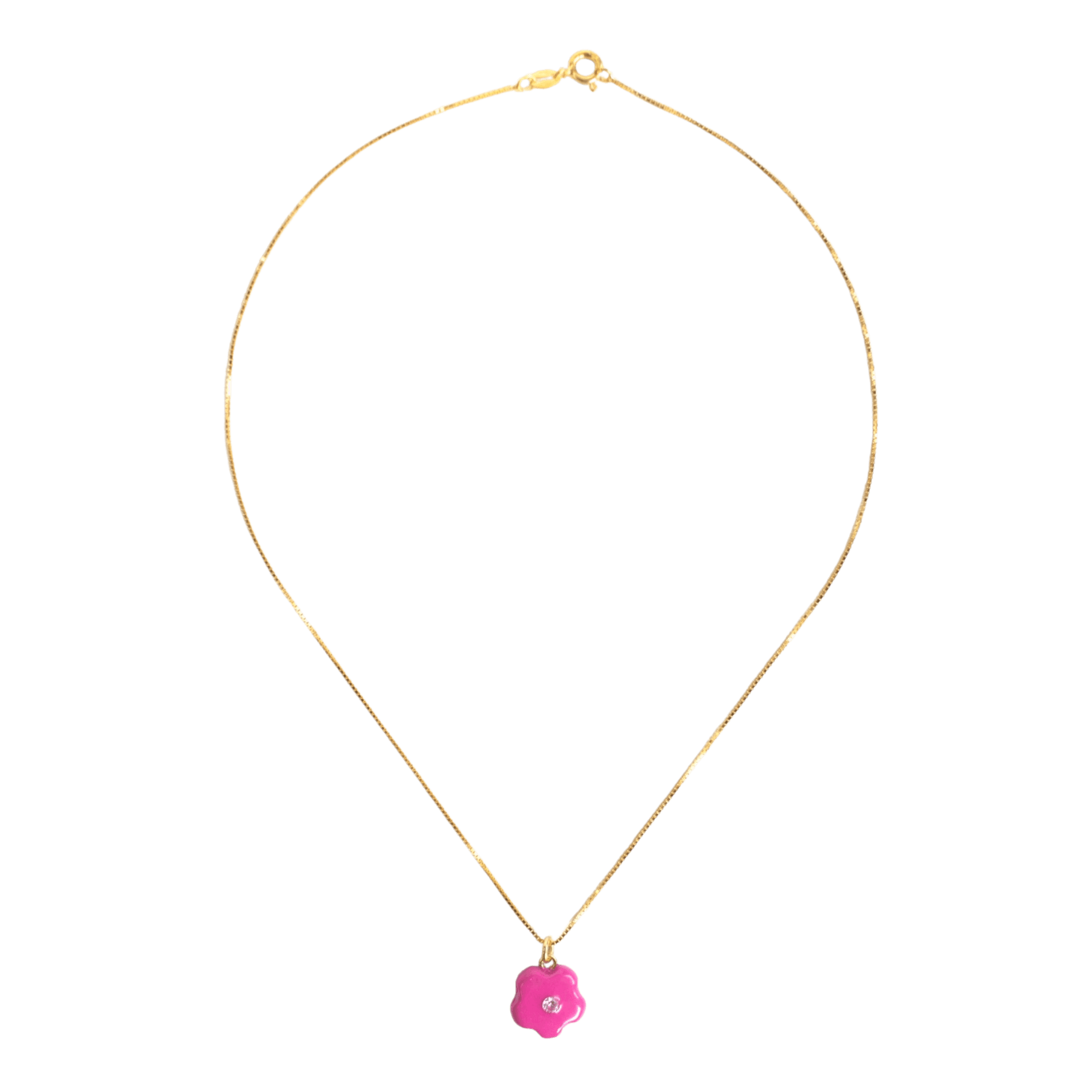 Flower Pop Necklace - Magenta