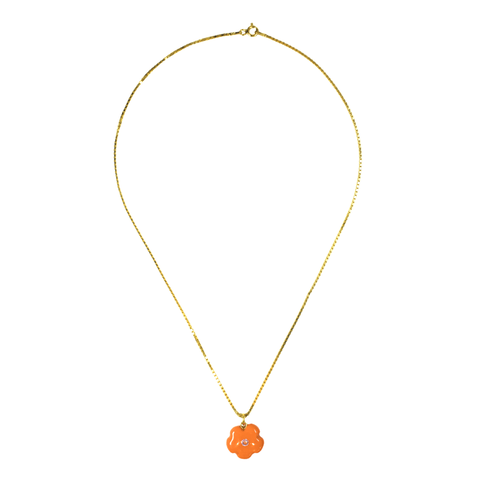 Flower Pop Necklace - Orange