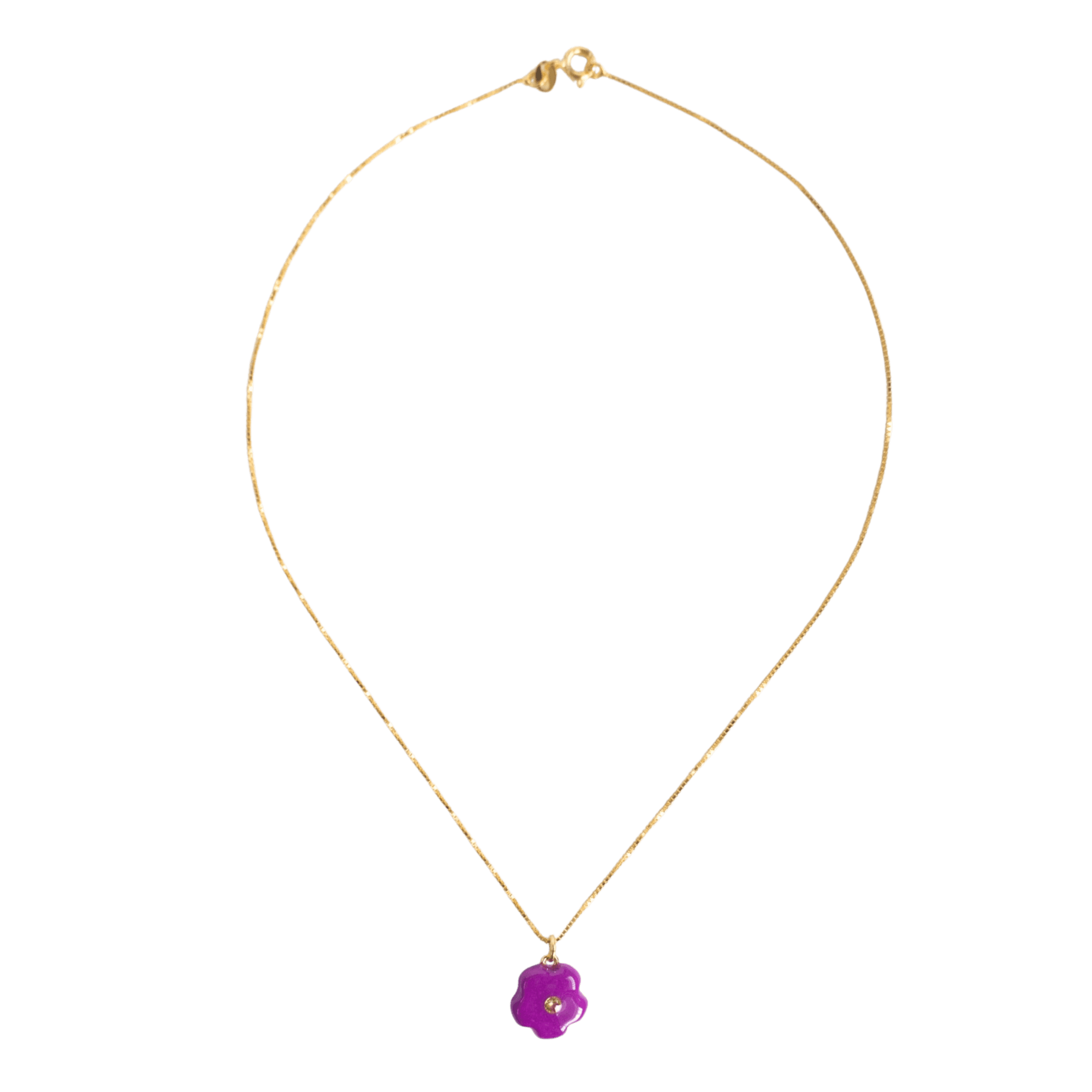 Flower Pop Necklace - Purple