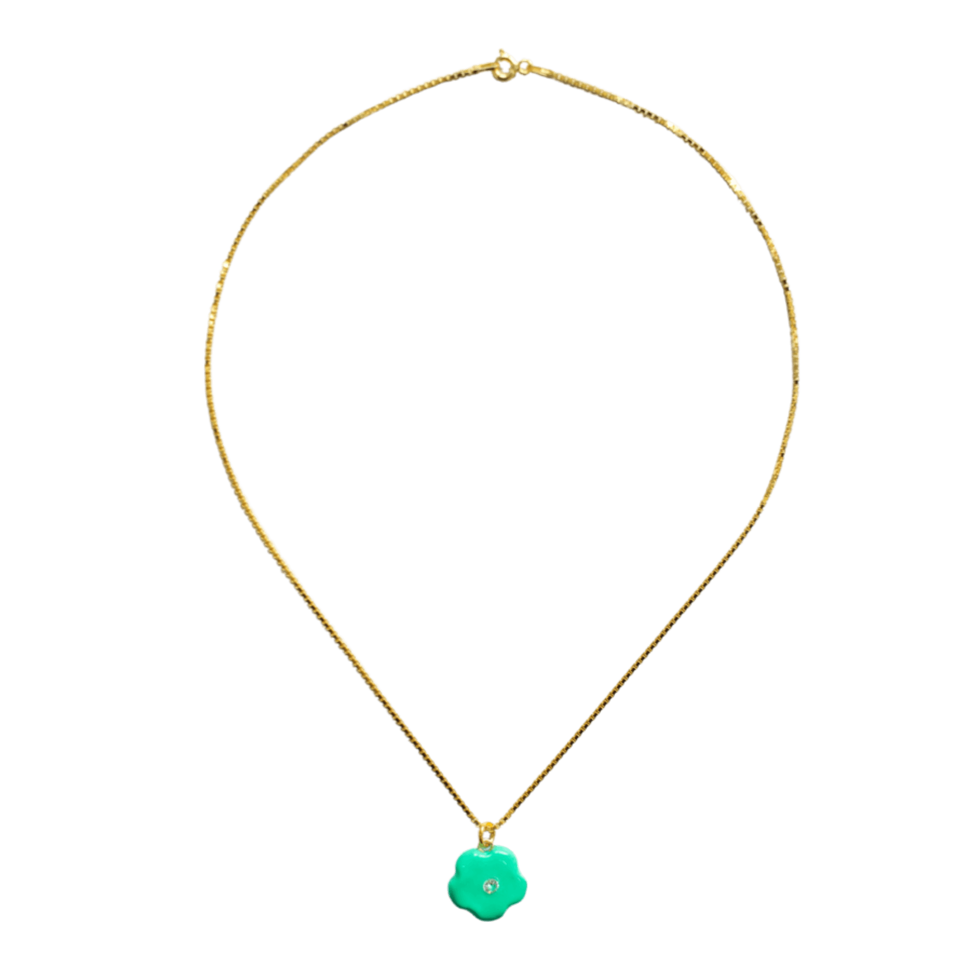 Flower Pop Necklace - Teal