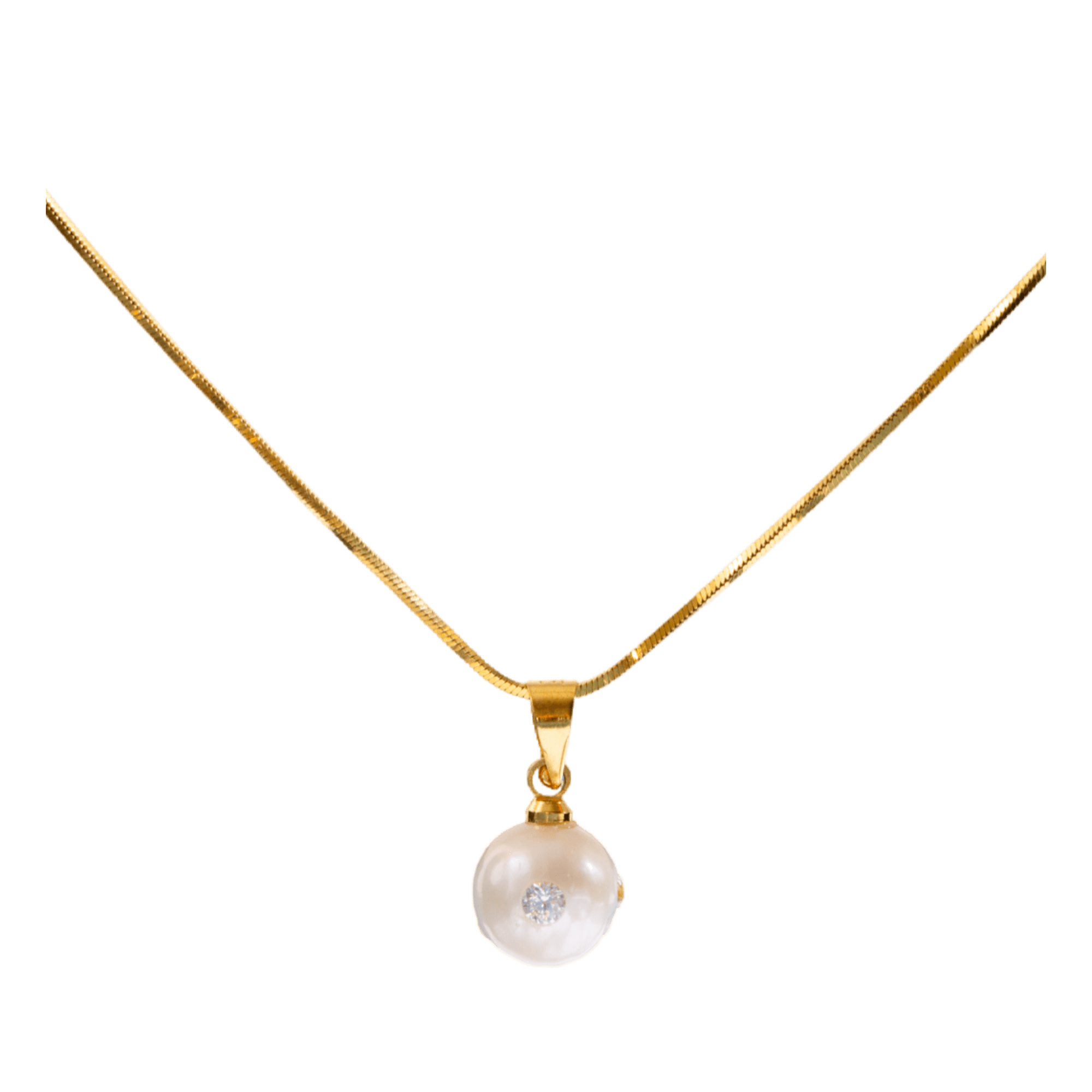 Snowball Pearl Necklace - Gold Disco Ball