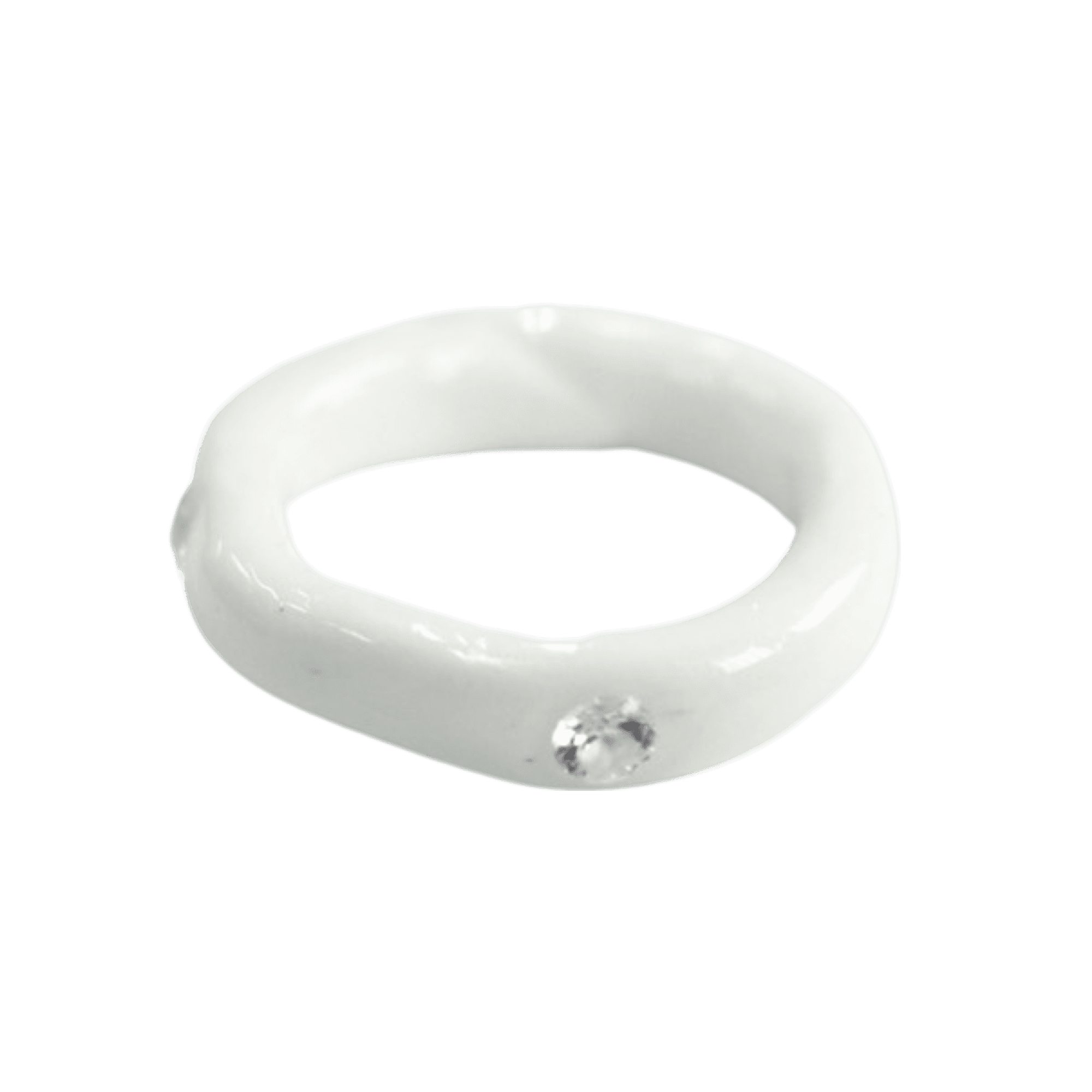 Skinny Gem Ring - White