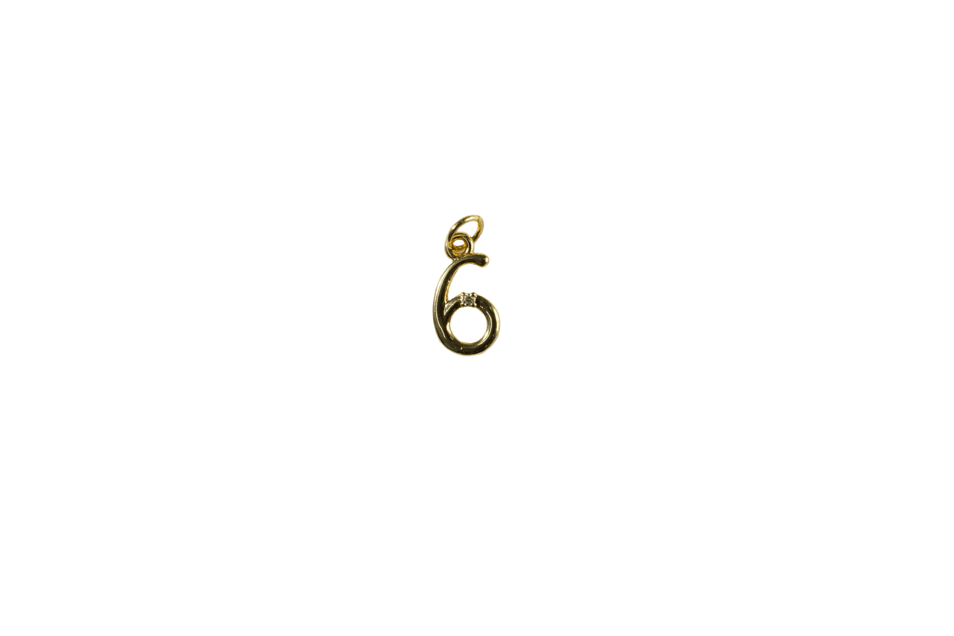 Stylized Number 6 Charm