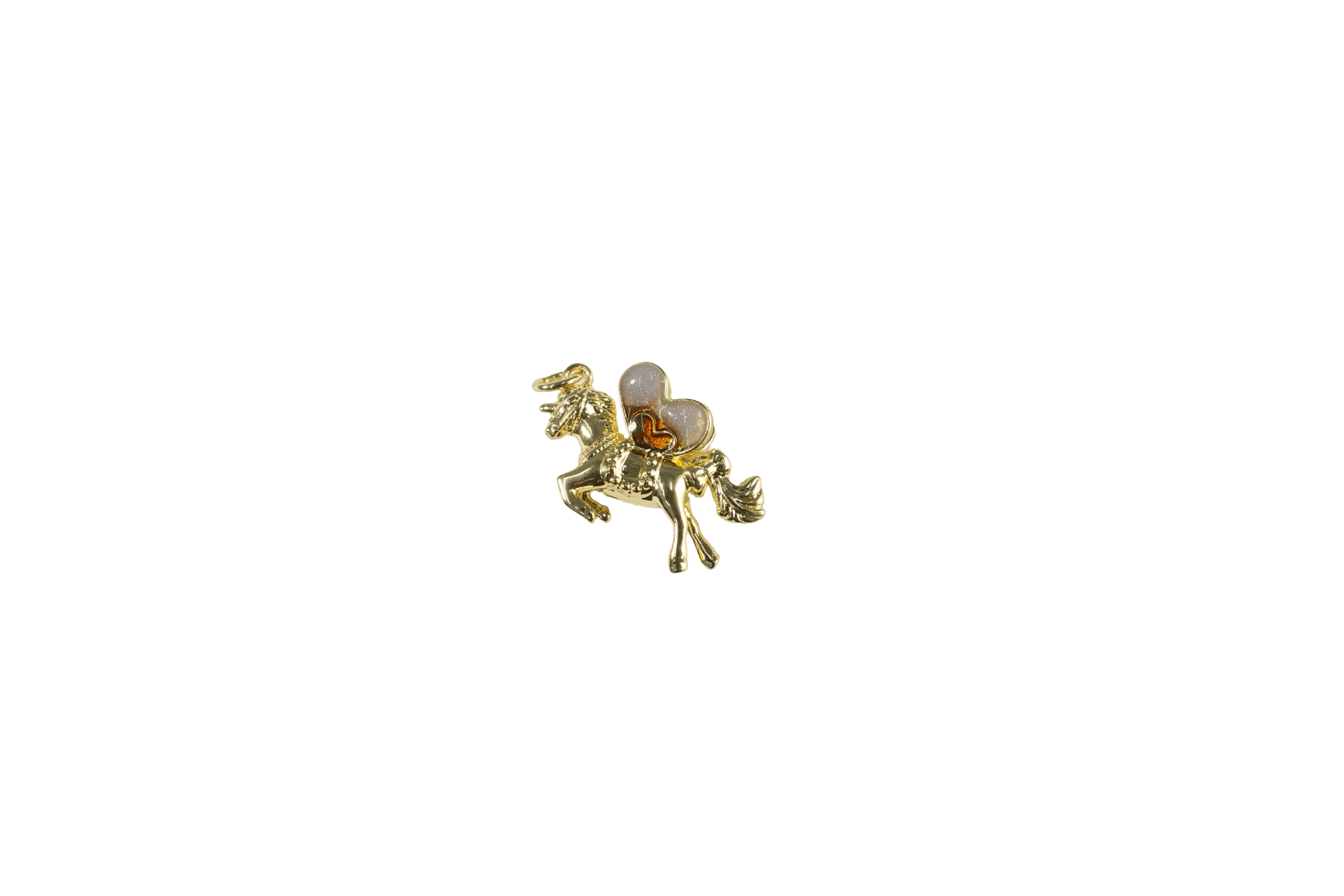 Gold Horse Unicorn with Heart