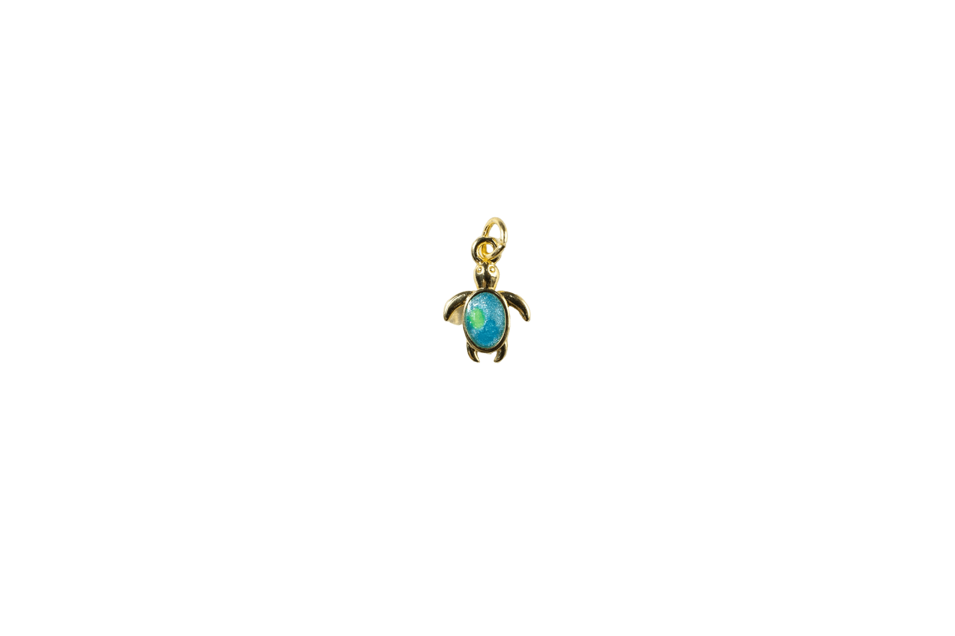 Turtle Charm with Blue Opal