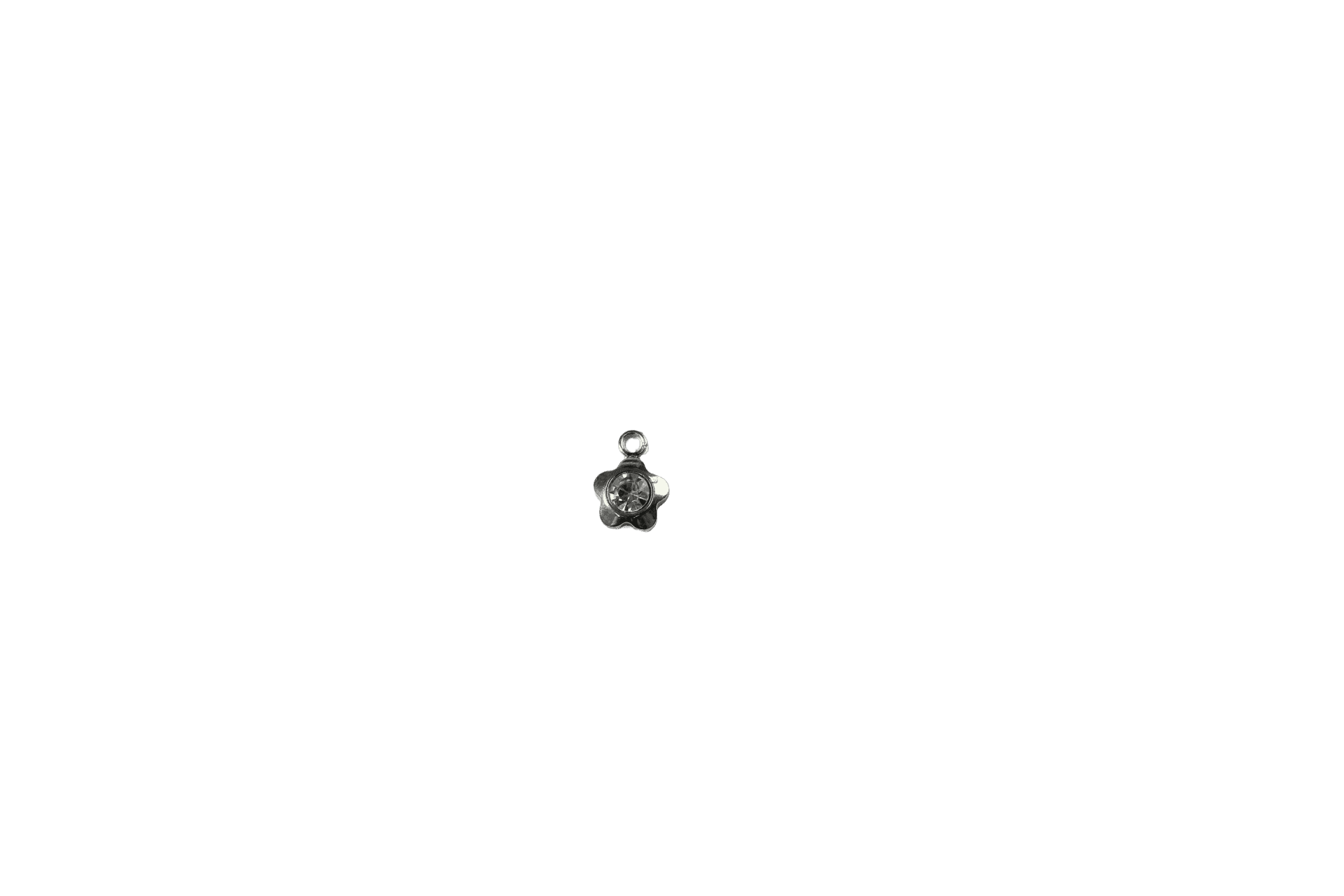 Floral Charm with Crystal Center