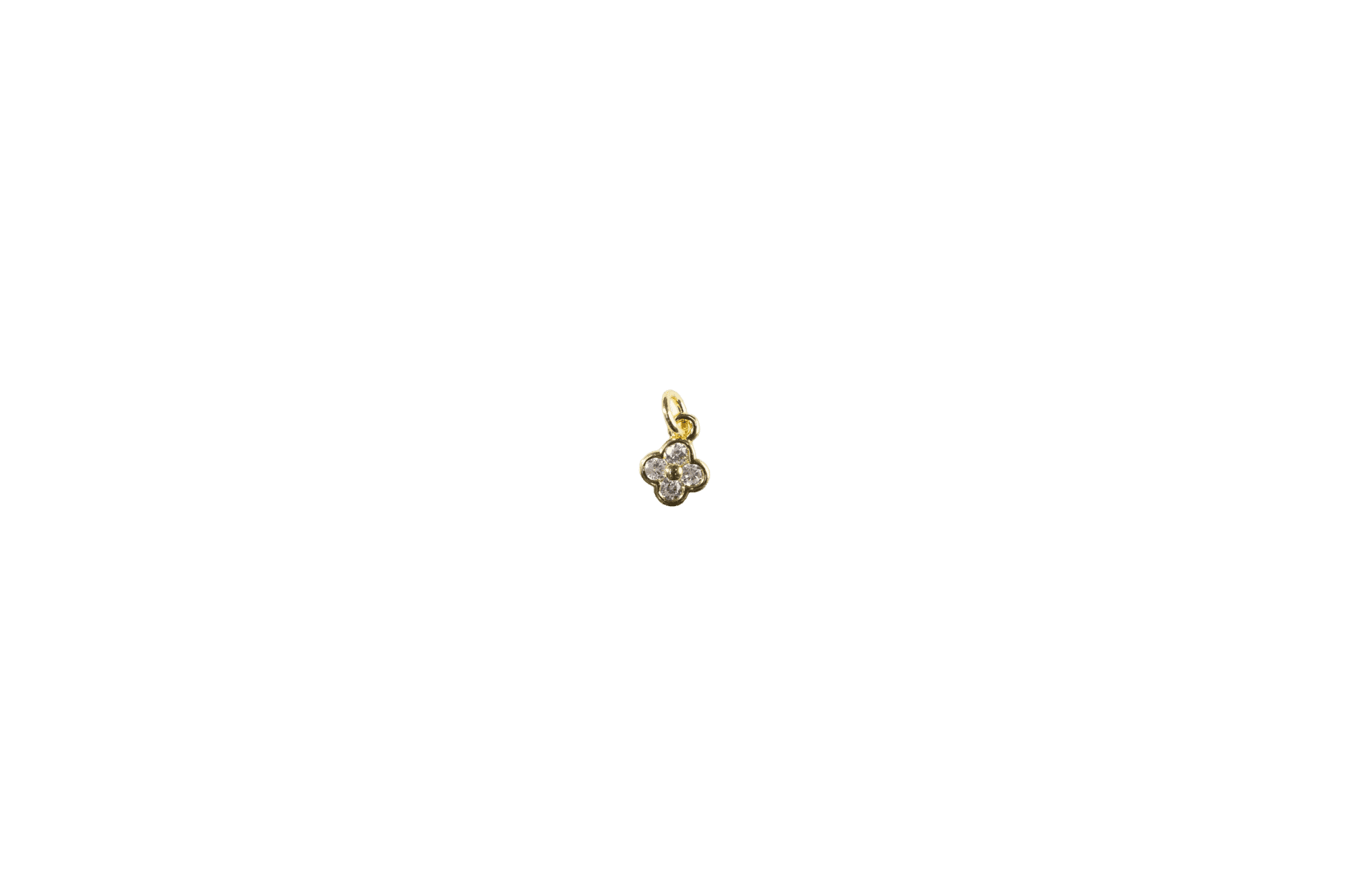 Flower Charm with Rhinestones