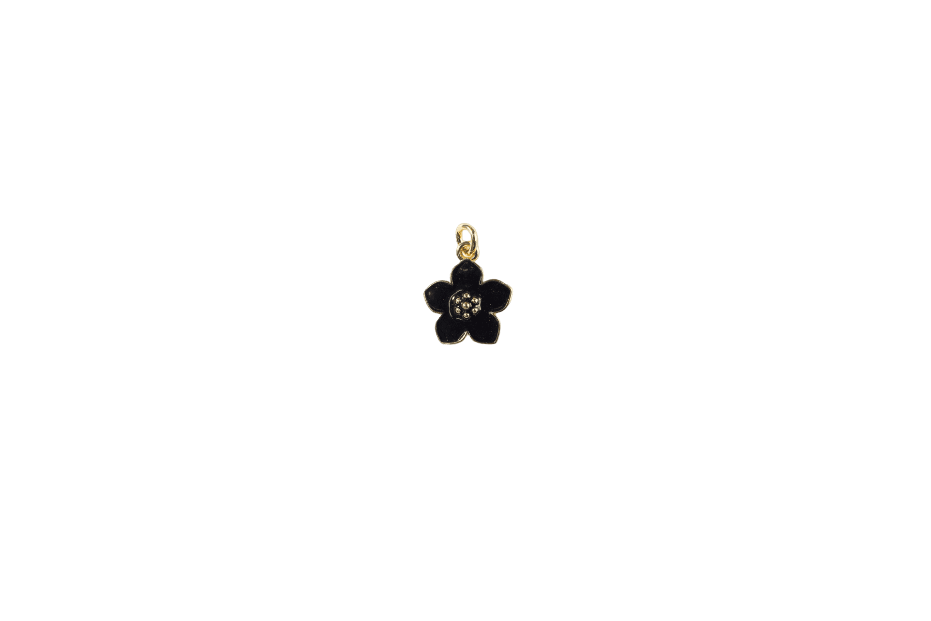 Black Flower Charm