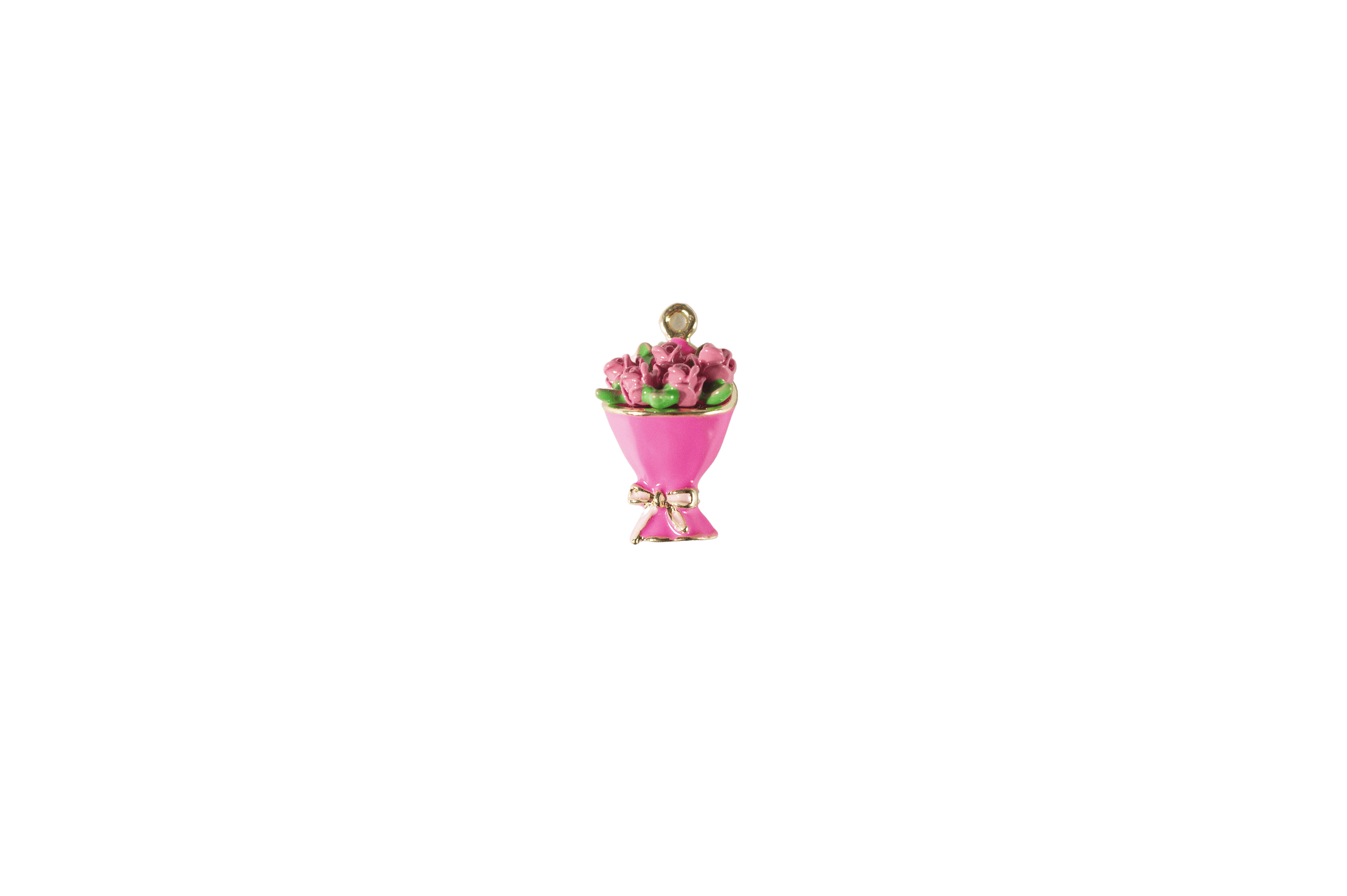 Pink Flower Bouquet Charm