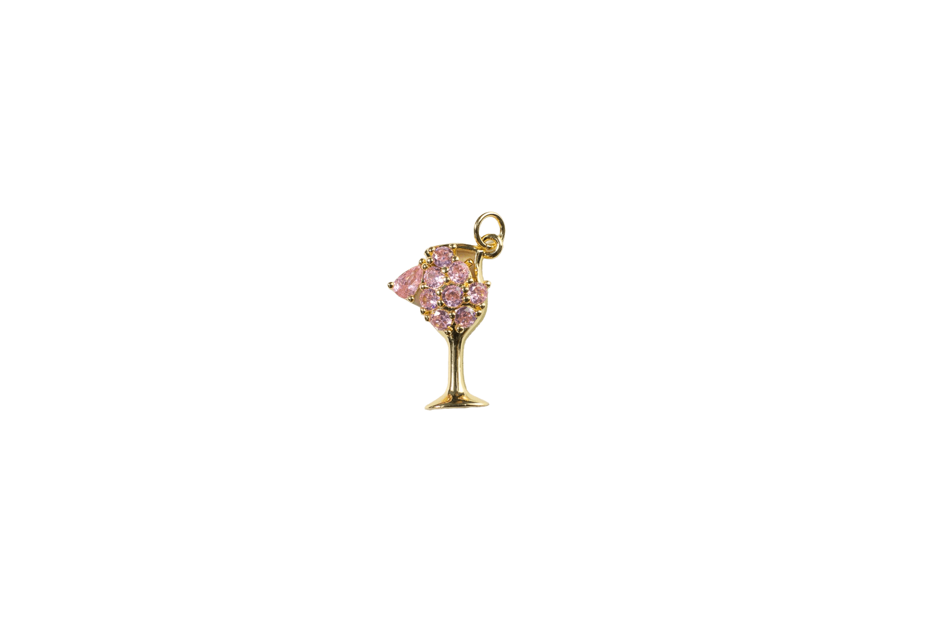Pink Cocktail Glass Charm