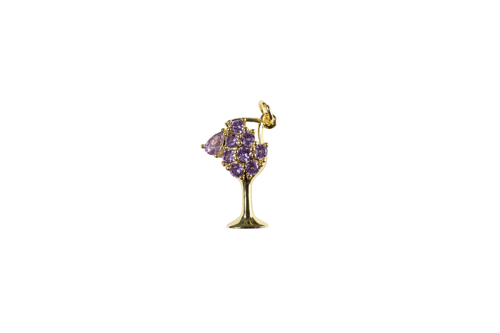 Purple Cocktail Glass Charm