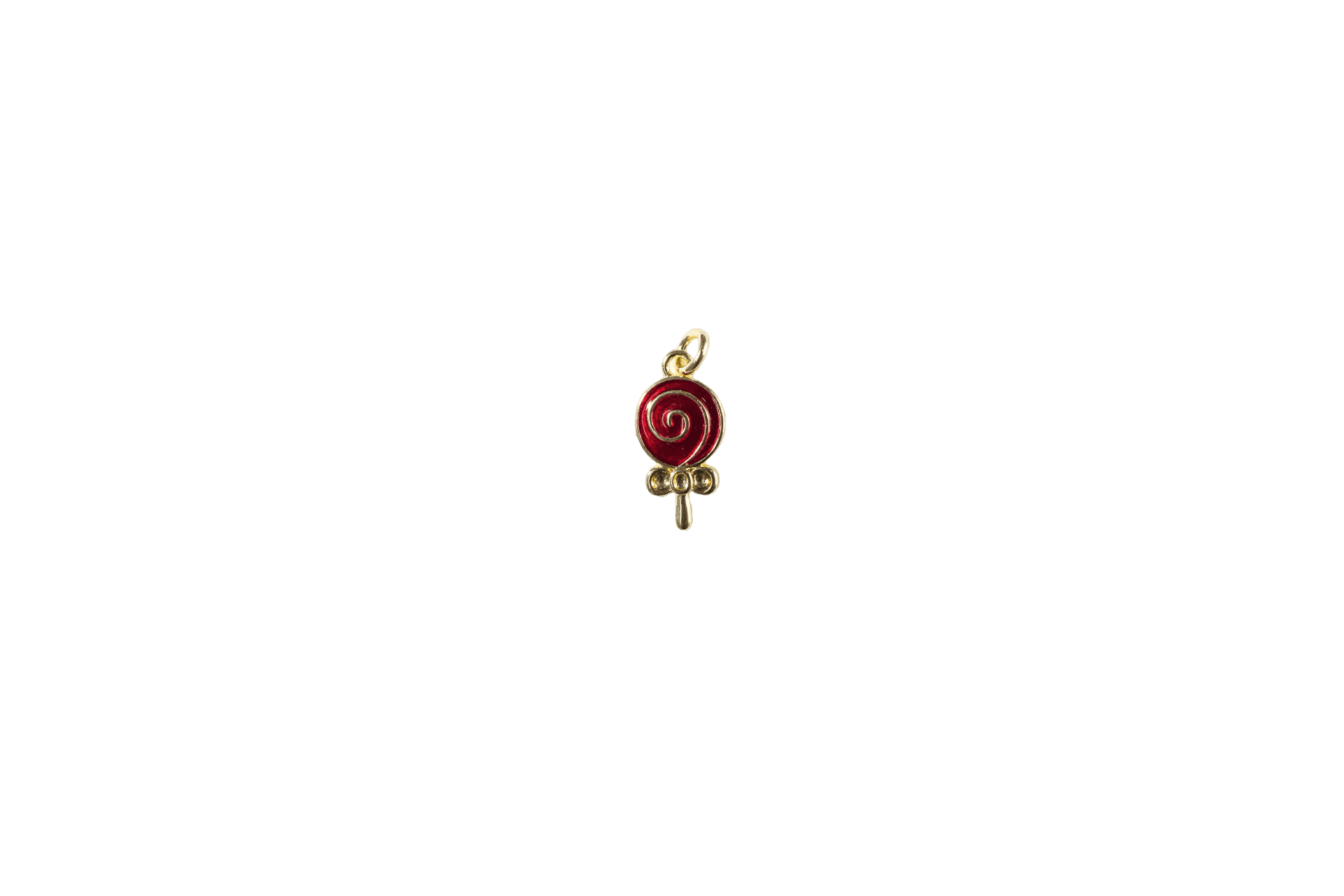 Red Swirled Lollipop Charm