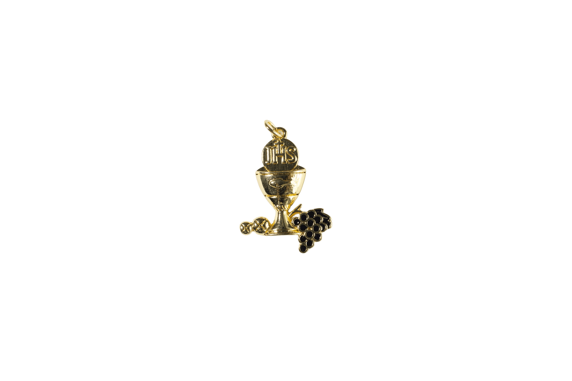 Golden Chalice with Grapes Charm