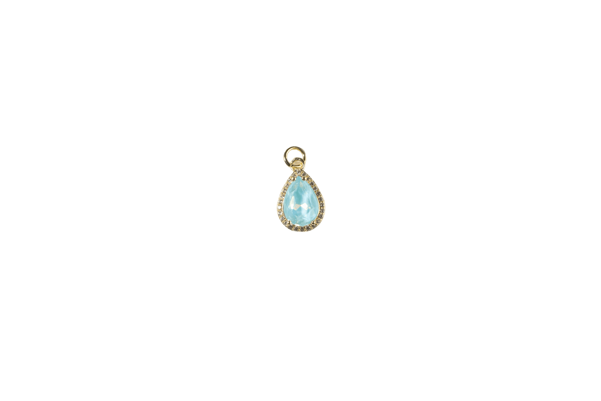 Teardrop Aqua Gem Charm