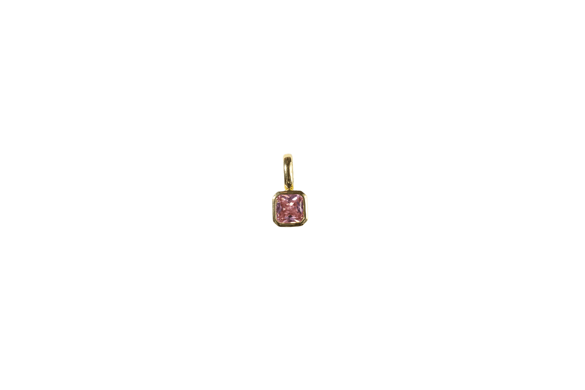 Square Pink Stone Charm