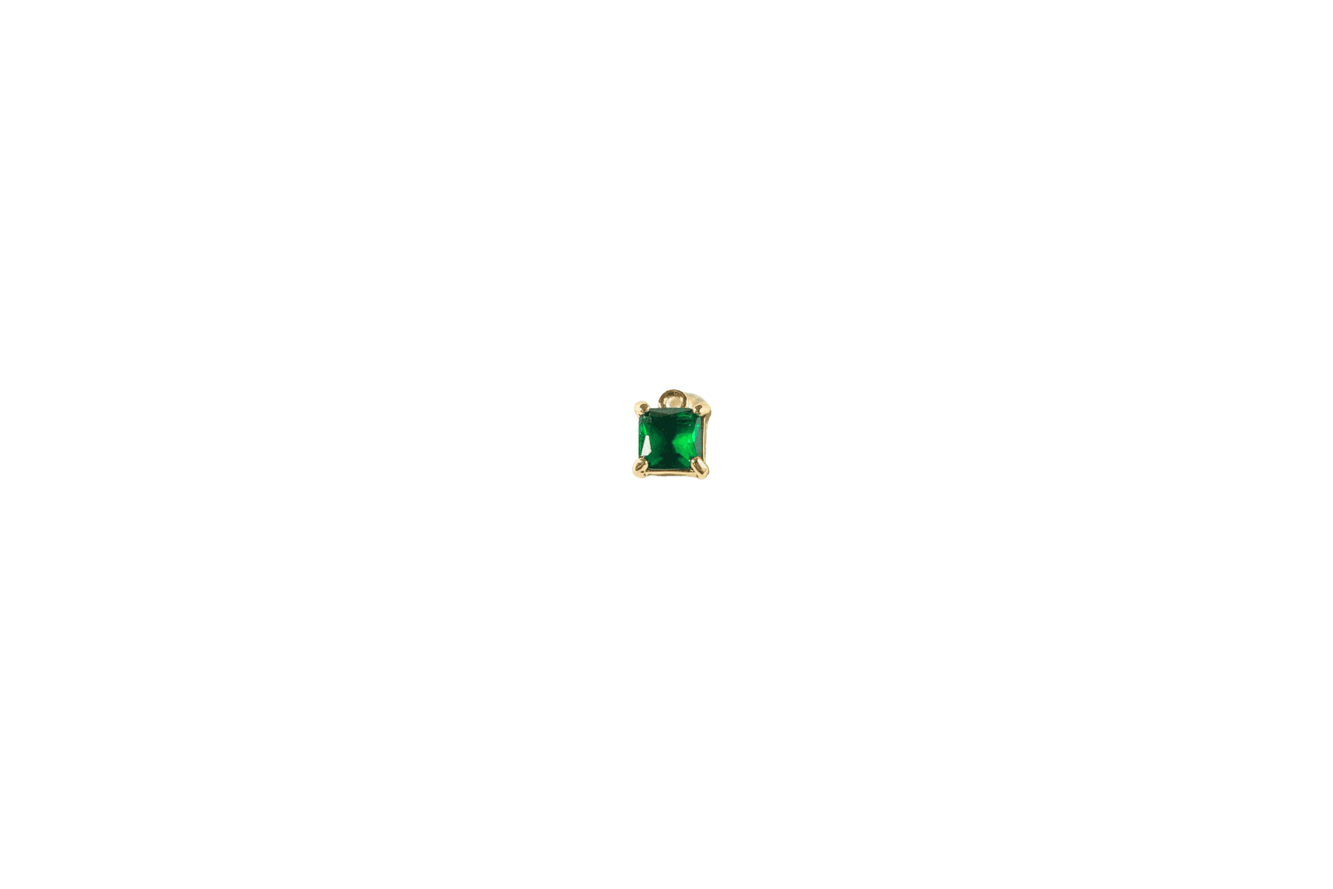 Emerald Green Square Gem Charm