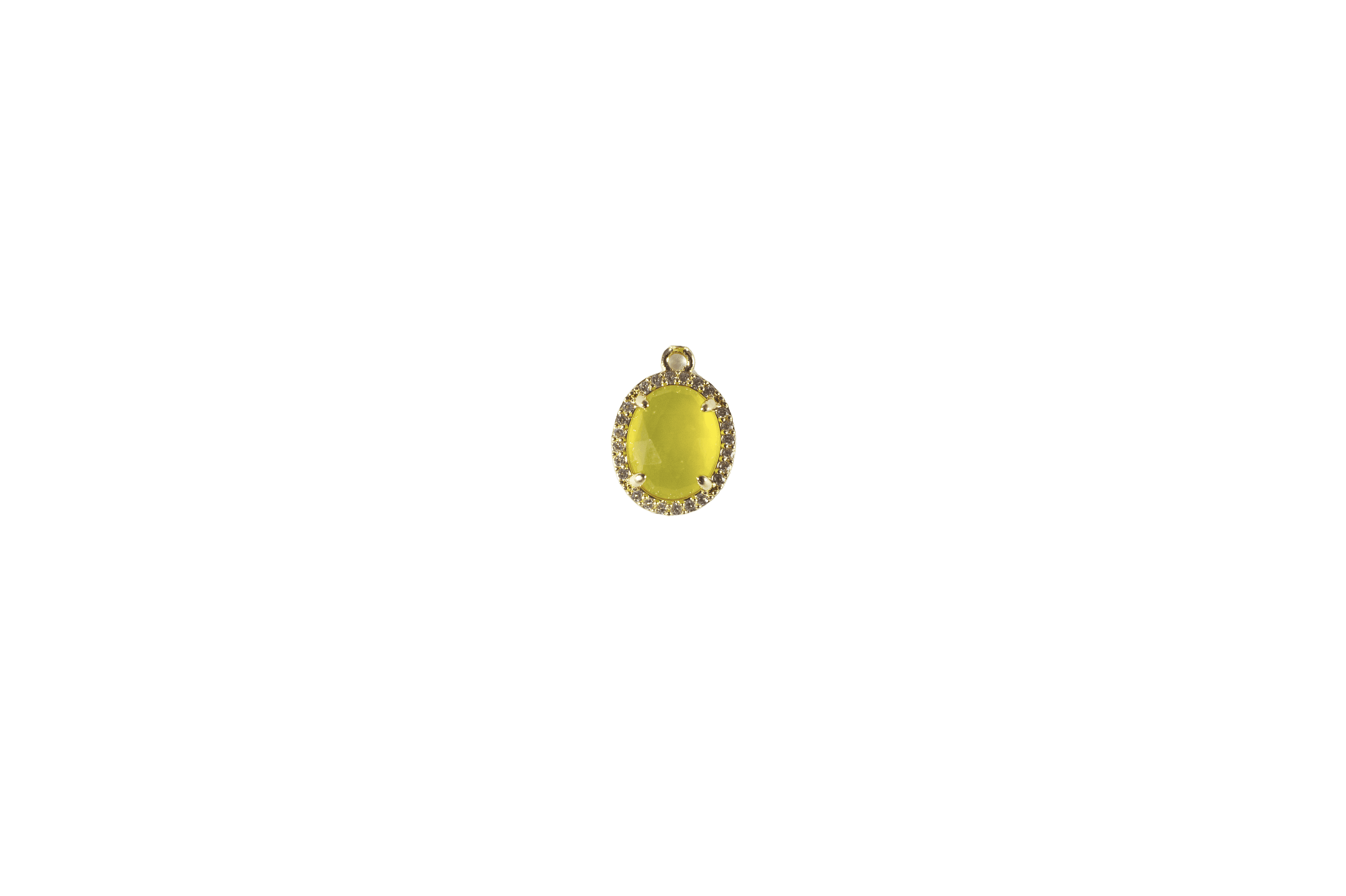 Oval Yellow Gemstone Charm