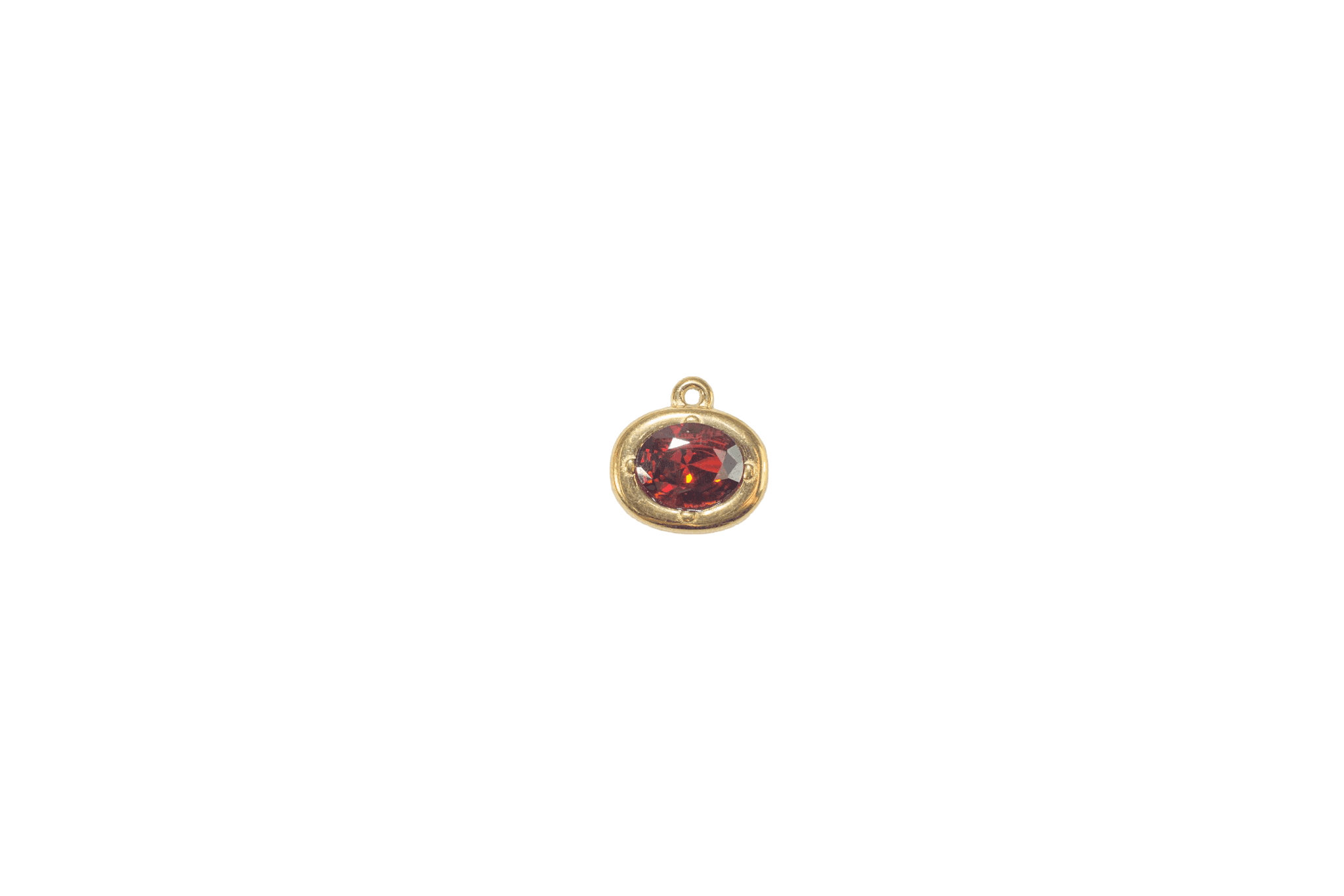 Oval Red Gem Charm