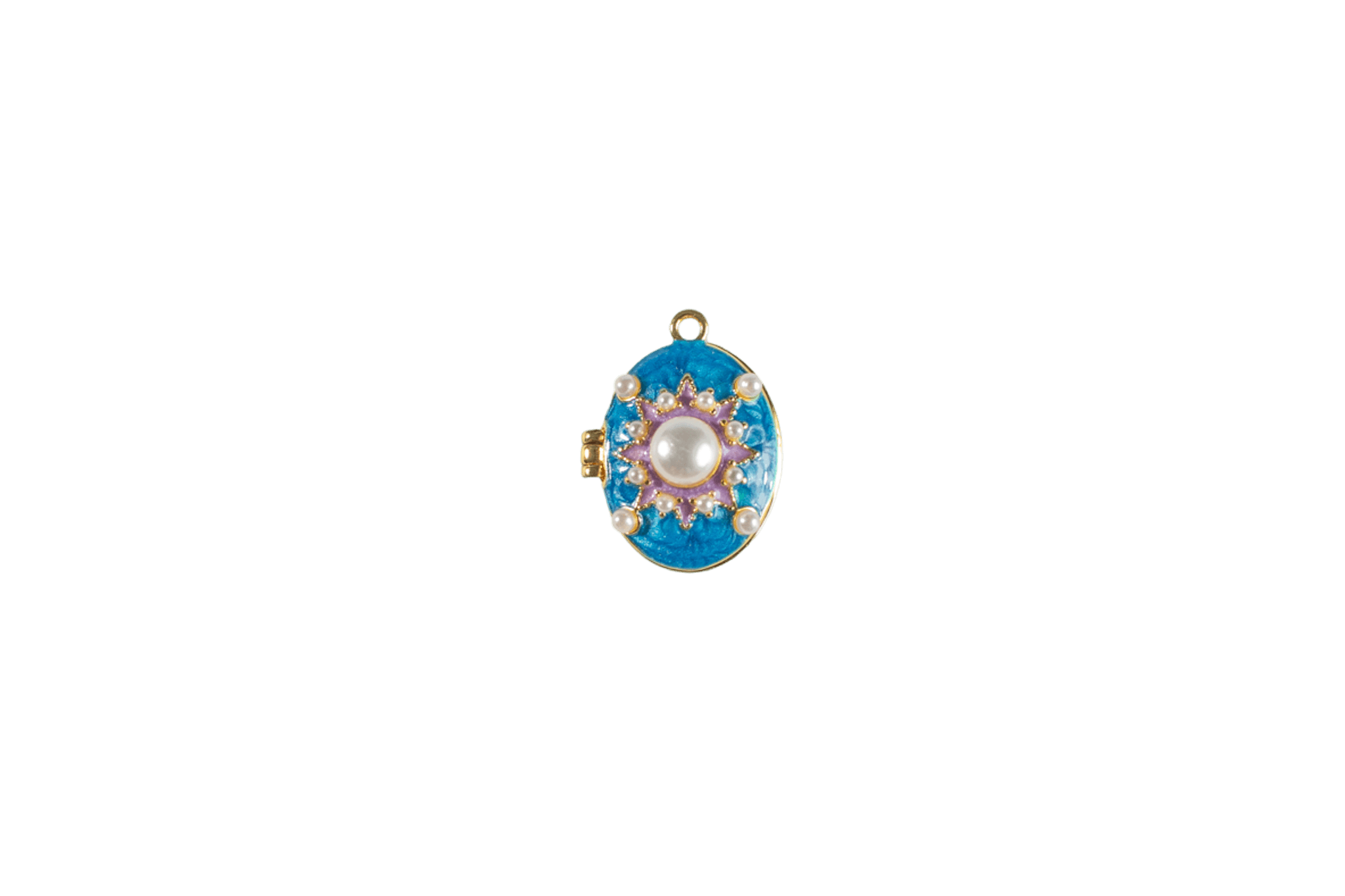 Ornate Blue Enamel Locket Charm