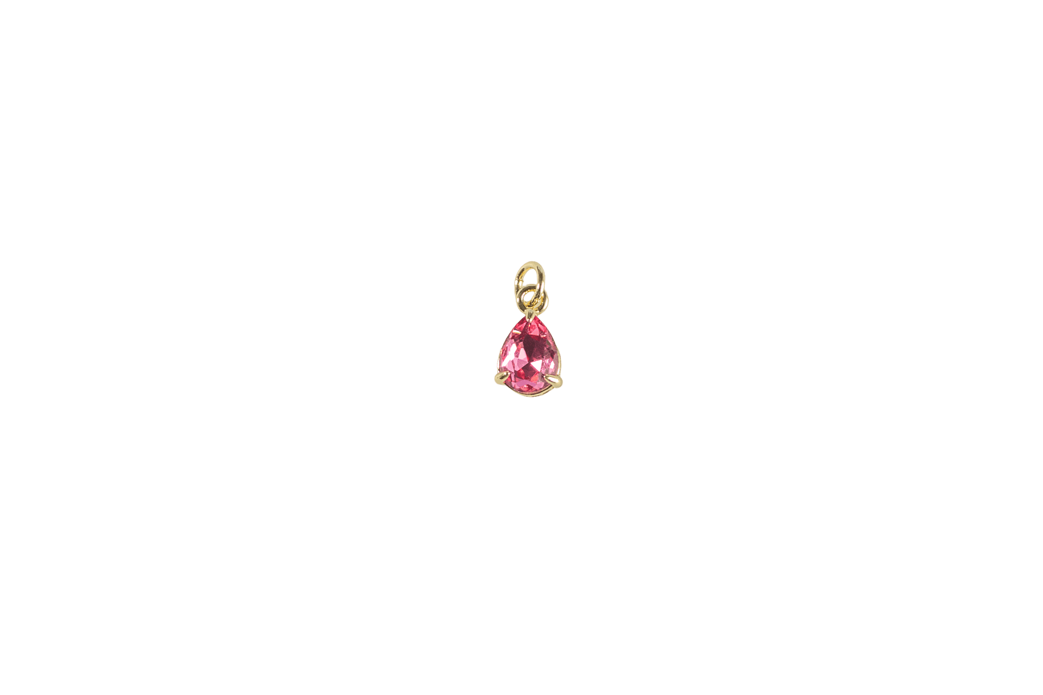 Teardrop Pink Gem Charm
