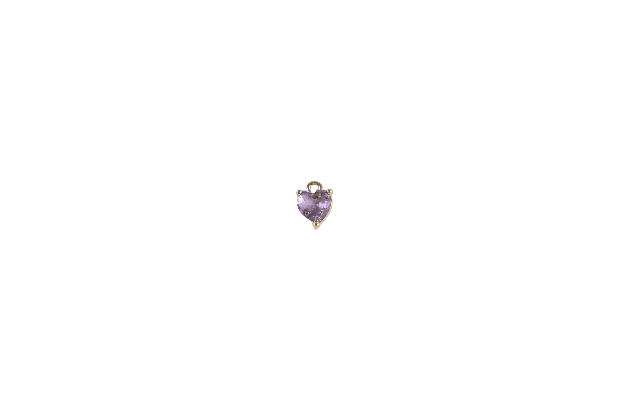 Heart-Shaped Amethyst Charm