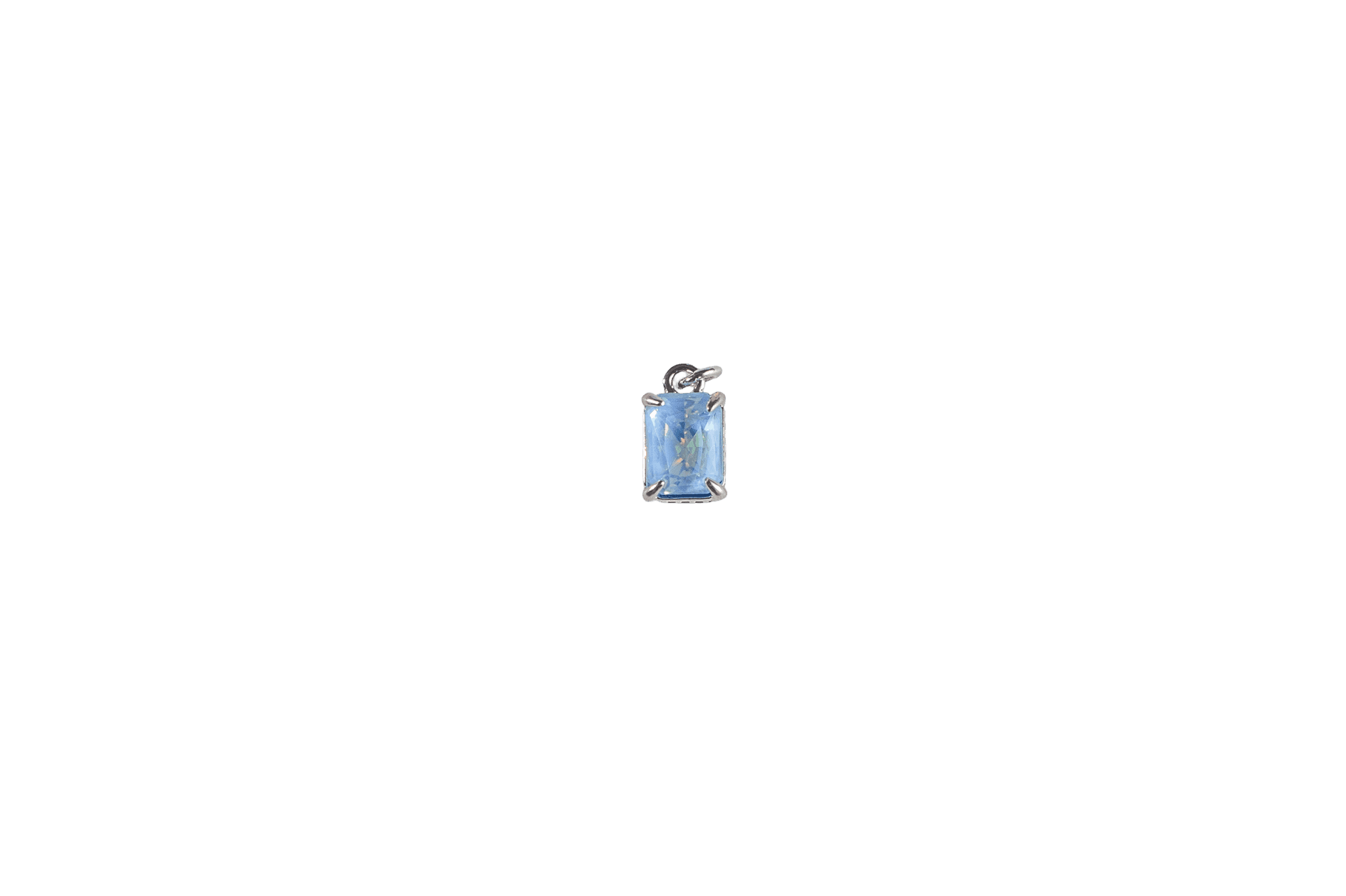 Rectangular Blue Crystal Charm