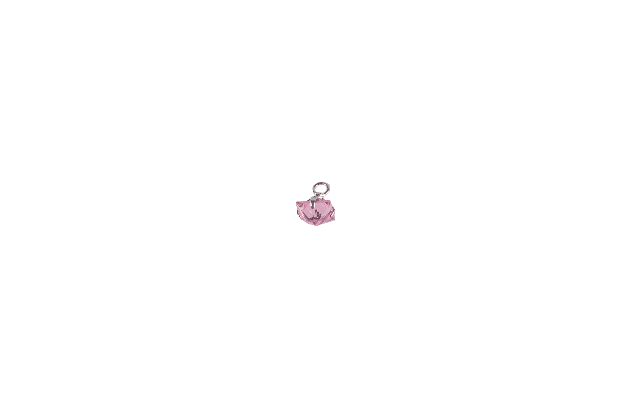 Pink Crystal Heart Charm