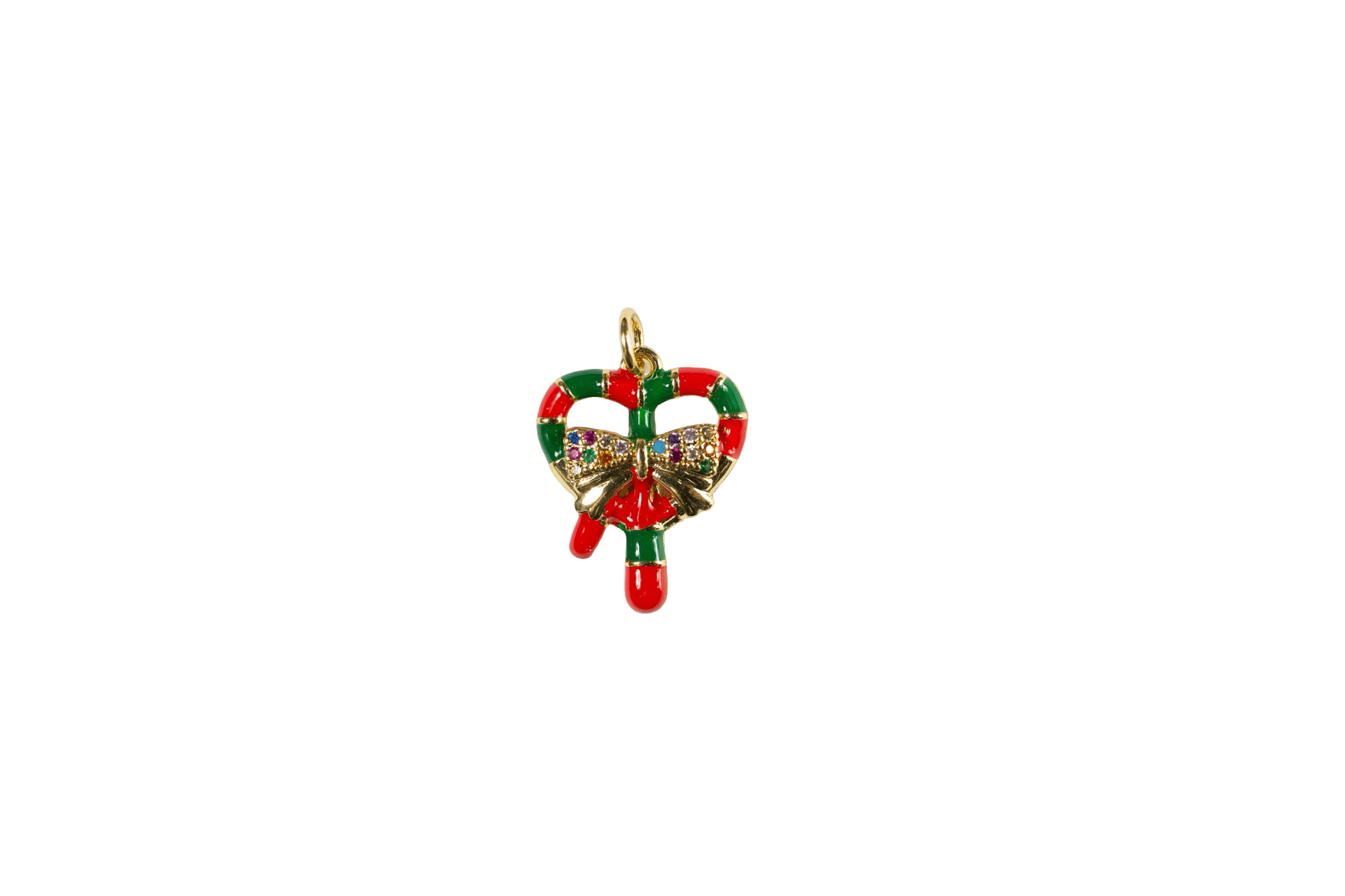 Candy Cane Heart Charm
