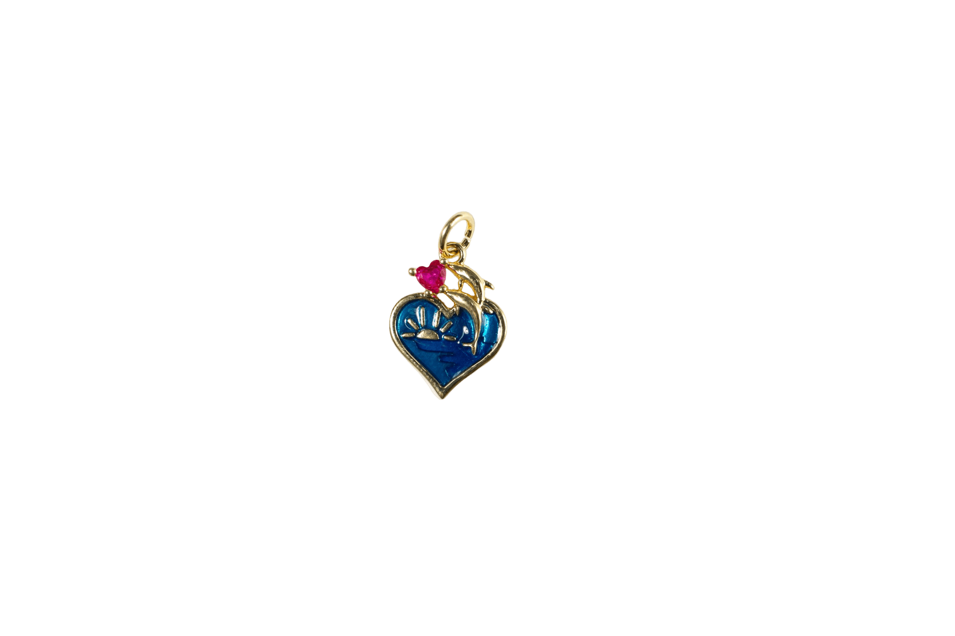 Heart with Dolphin and Gemstone