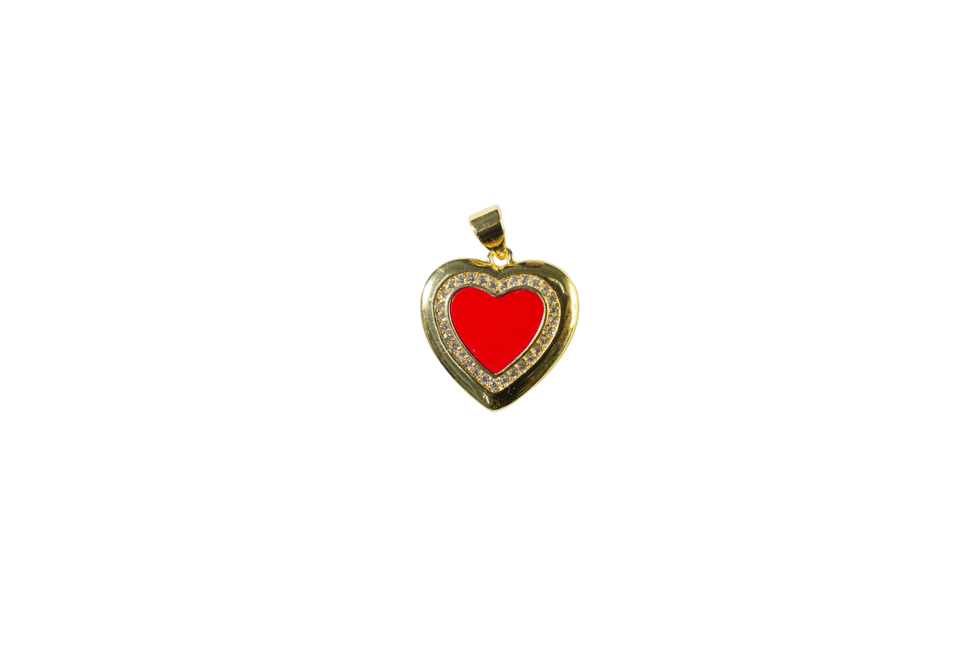Heart Shaped Pendant with Rhinestones