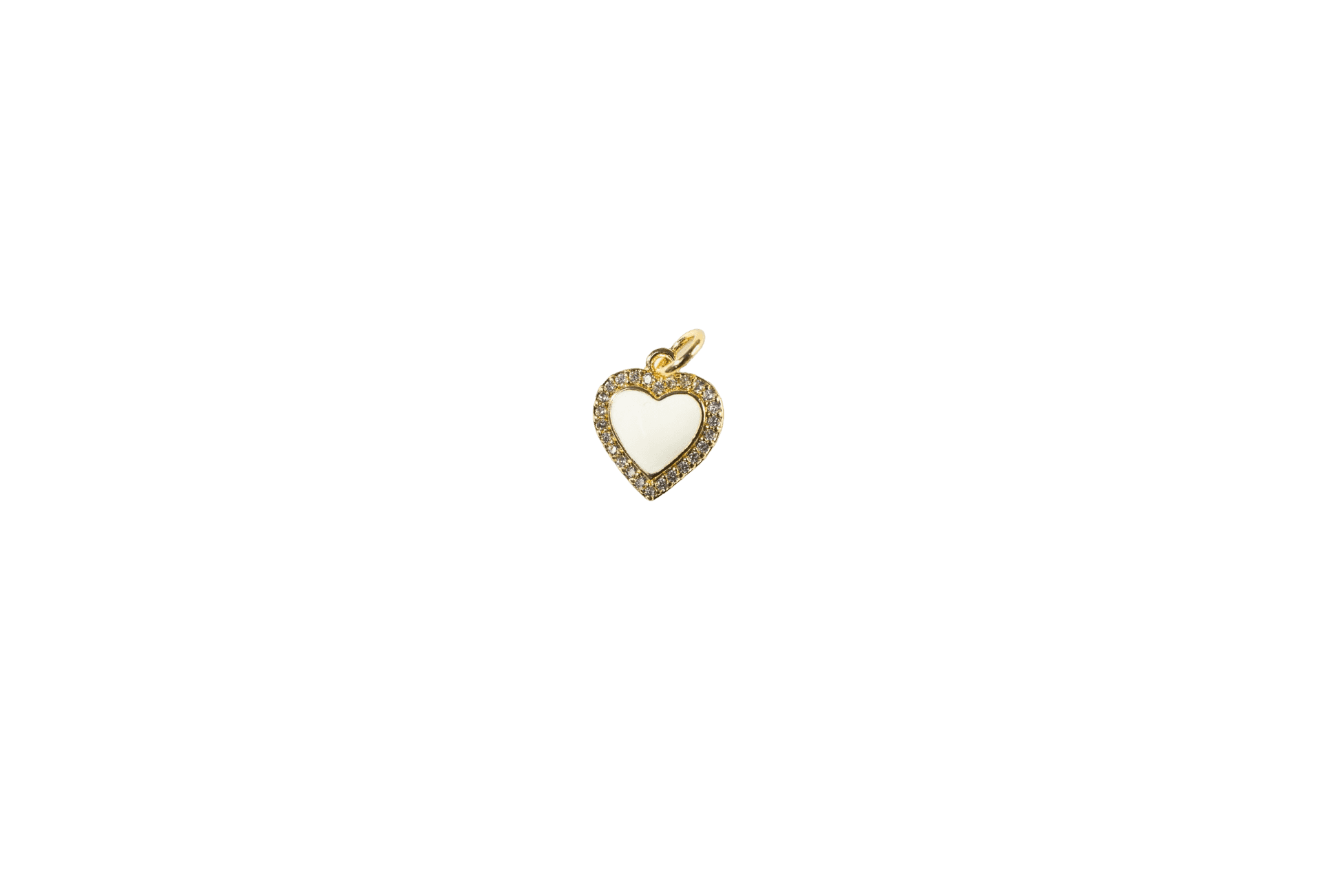 Heart Charm with Gold Trim
