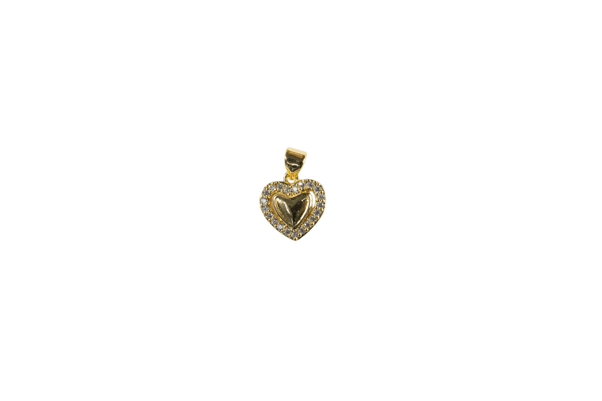 Heart Charm with Rhinestones