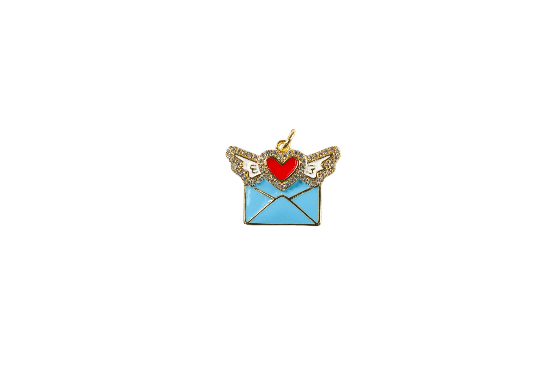 Winged Heart Envelope Charm