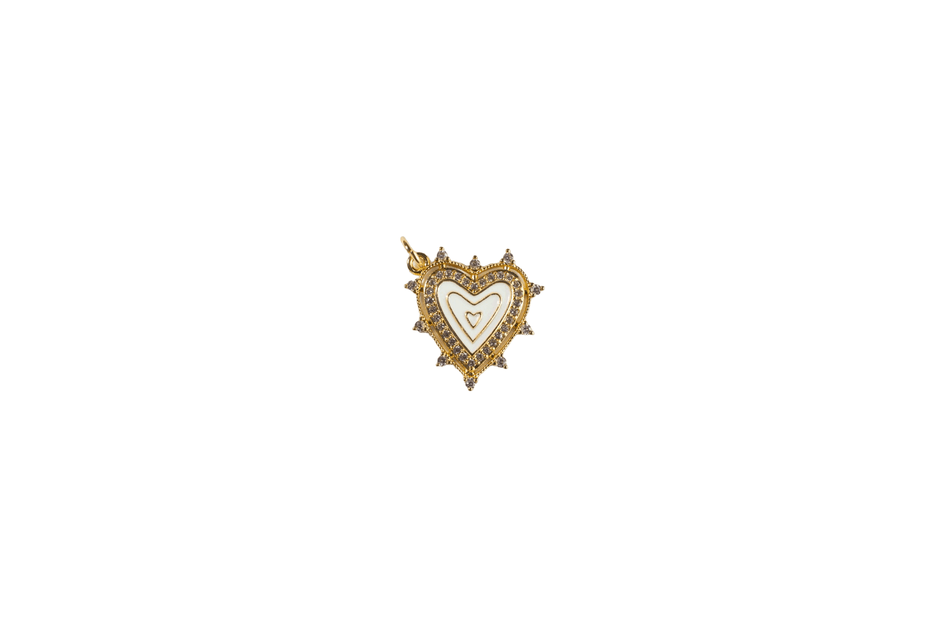Gold Heart Charm with Inner Design