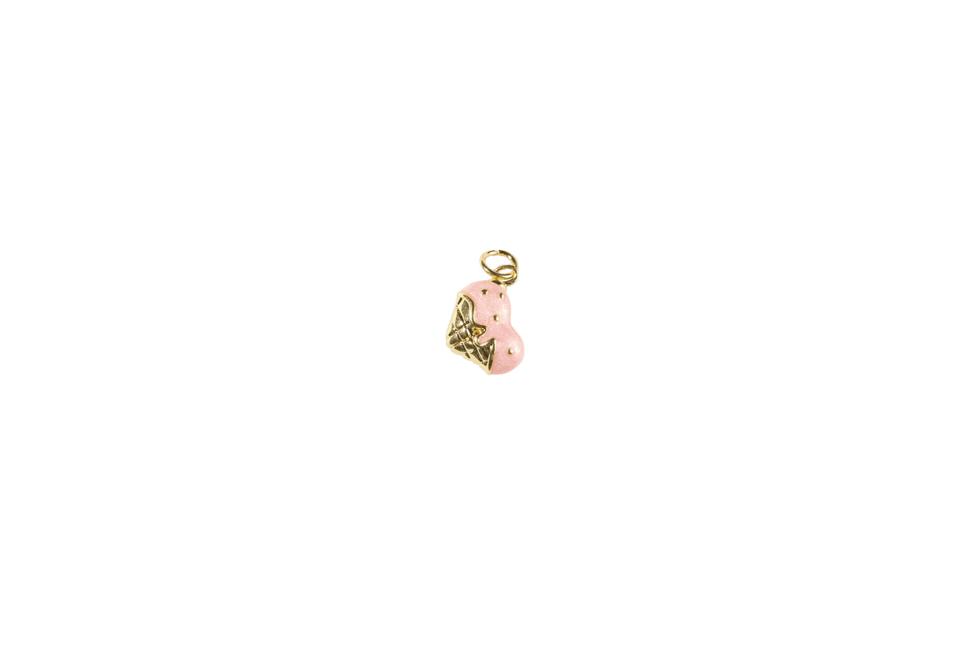 Gold and Pink Heart Charm