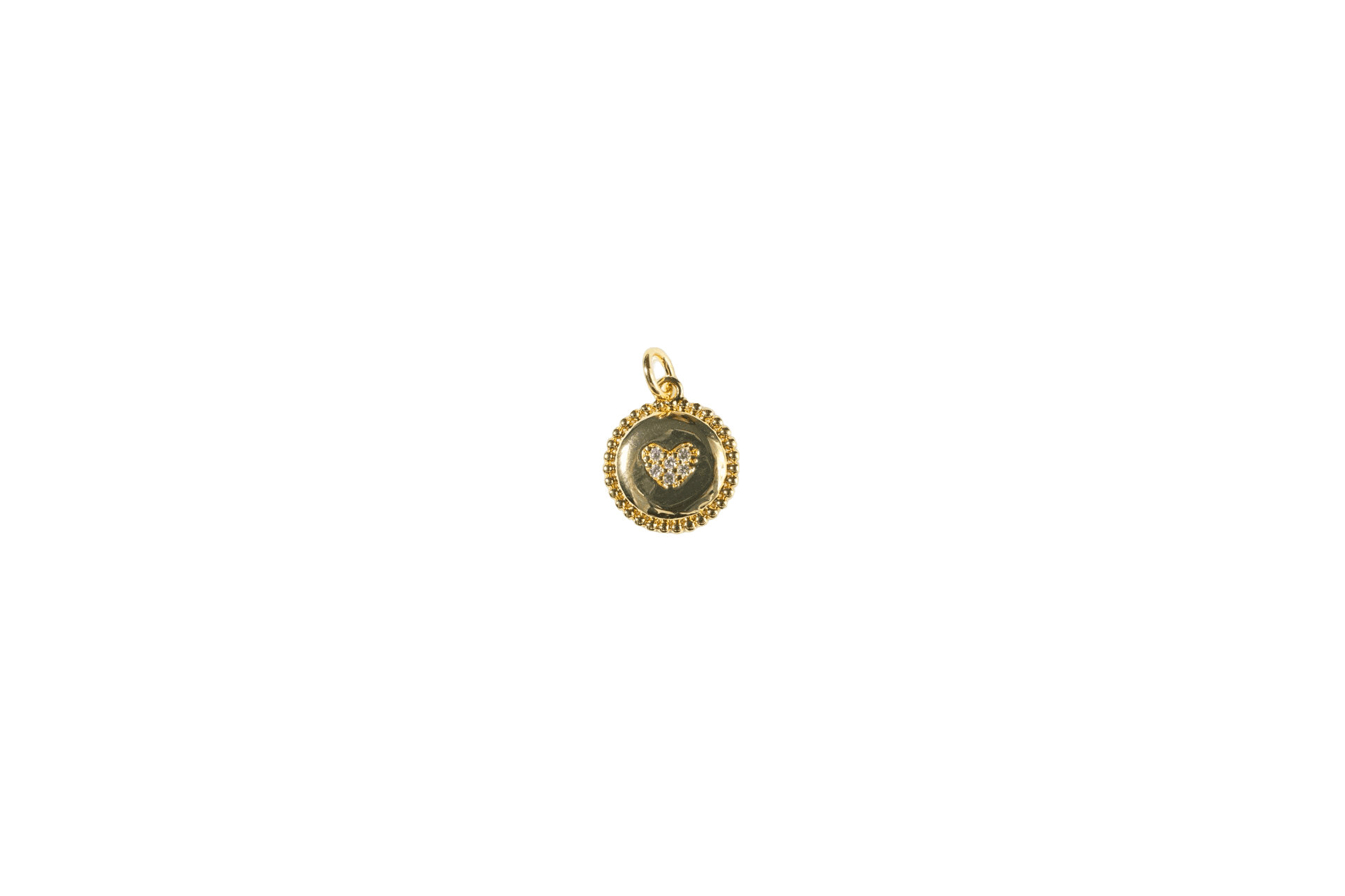 Heart Charm with Beaded Outline
