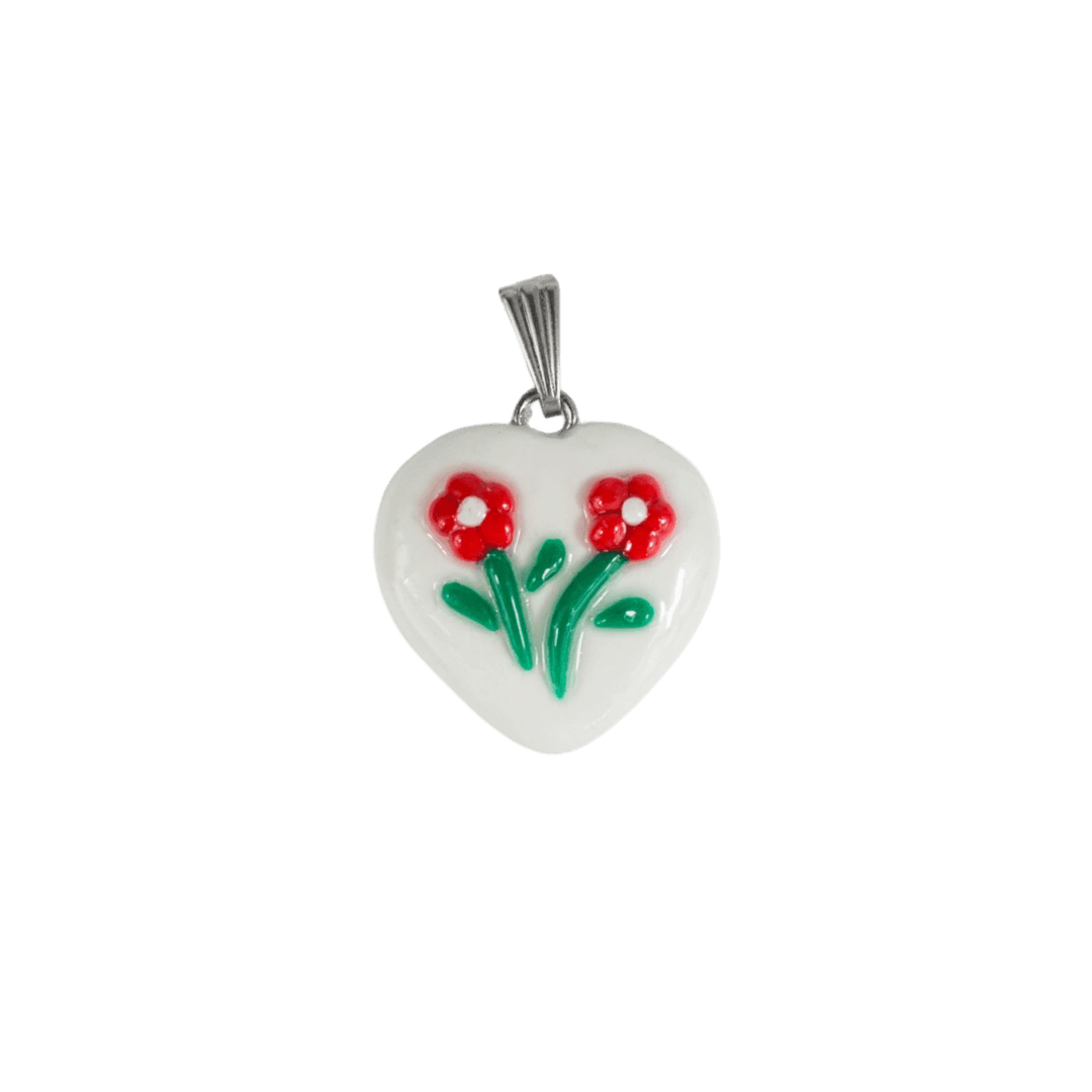 Floral Heart Charm