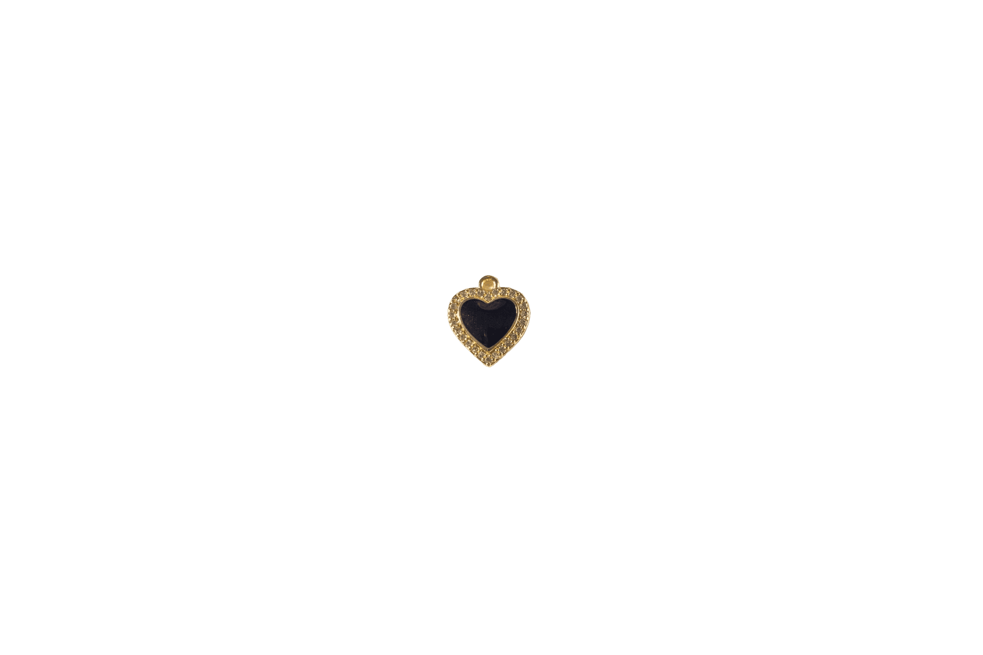 Heart-Shaped Charm with Black Center