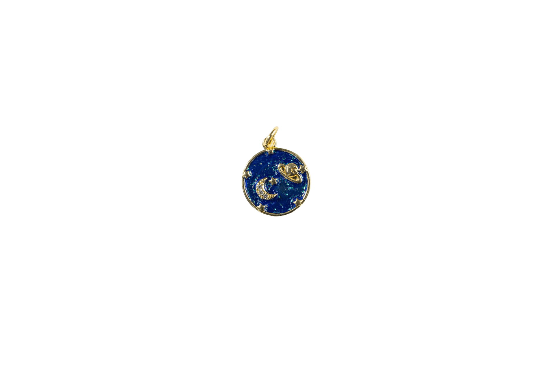 Celestial Charm with Moon and Saturn