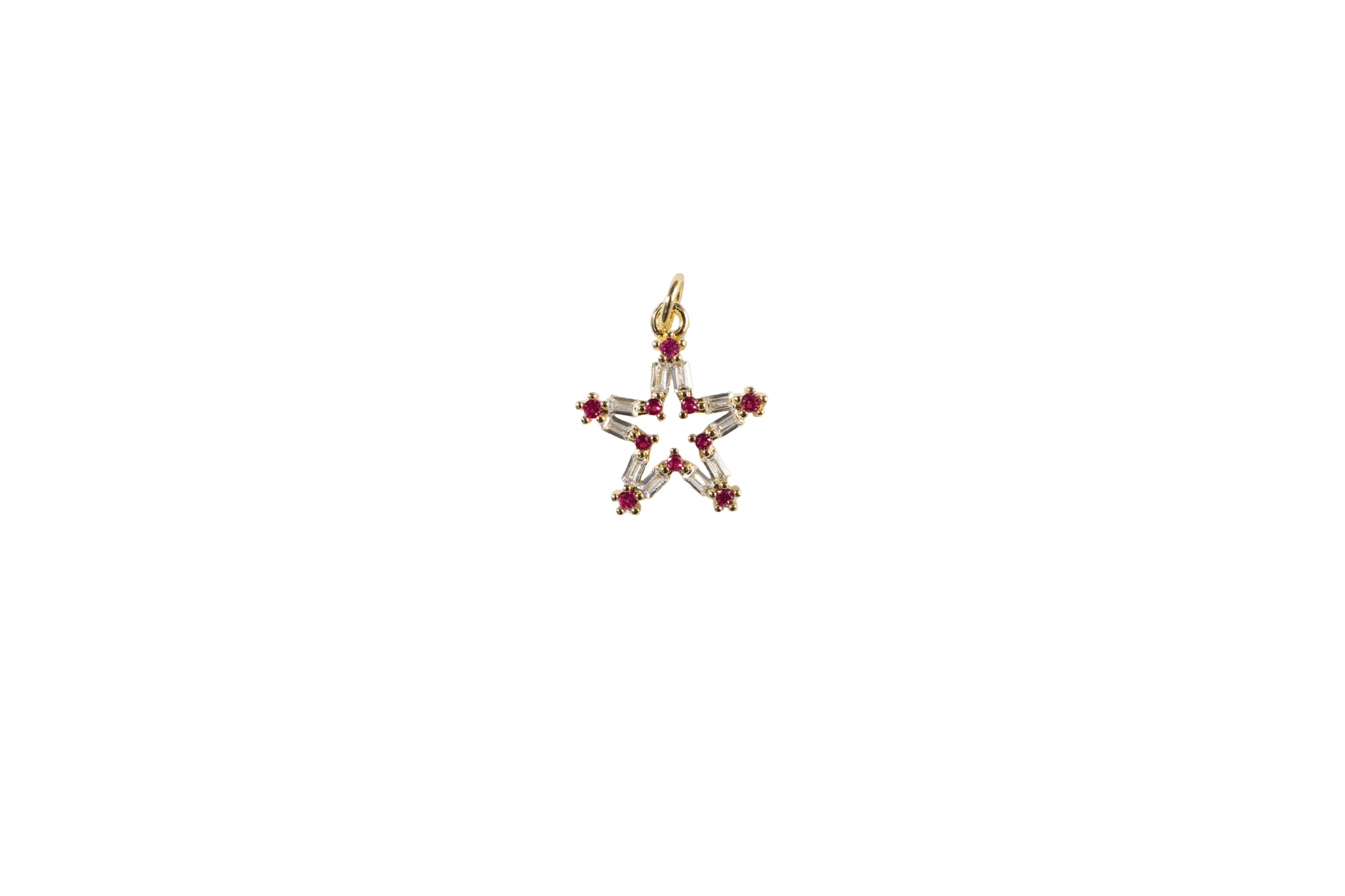 Star Charm with Ruby Accents