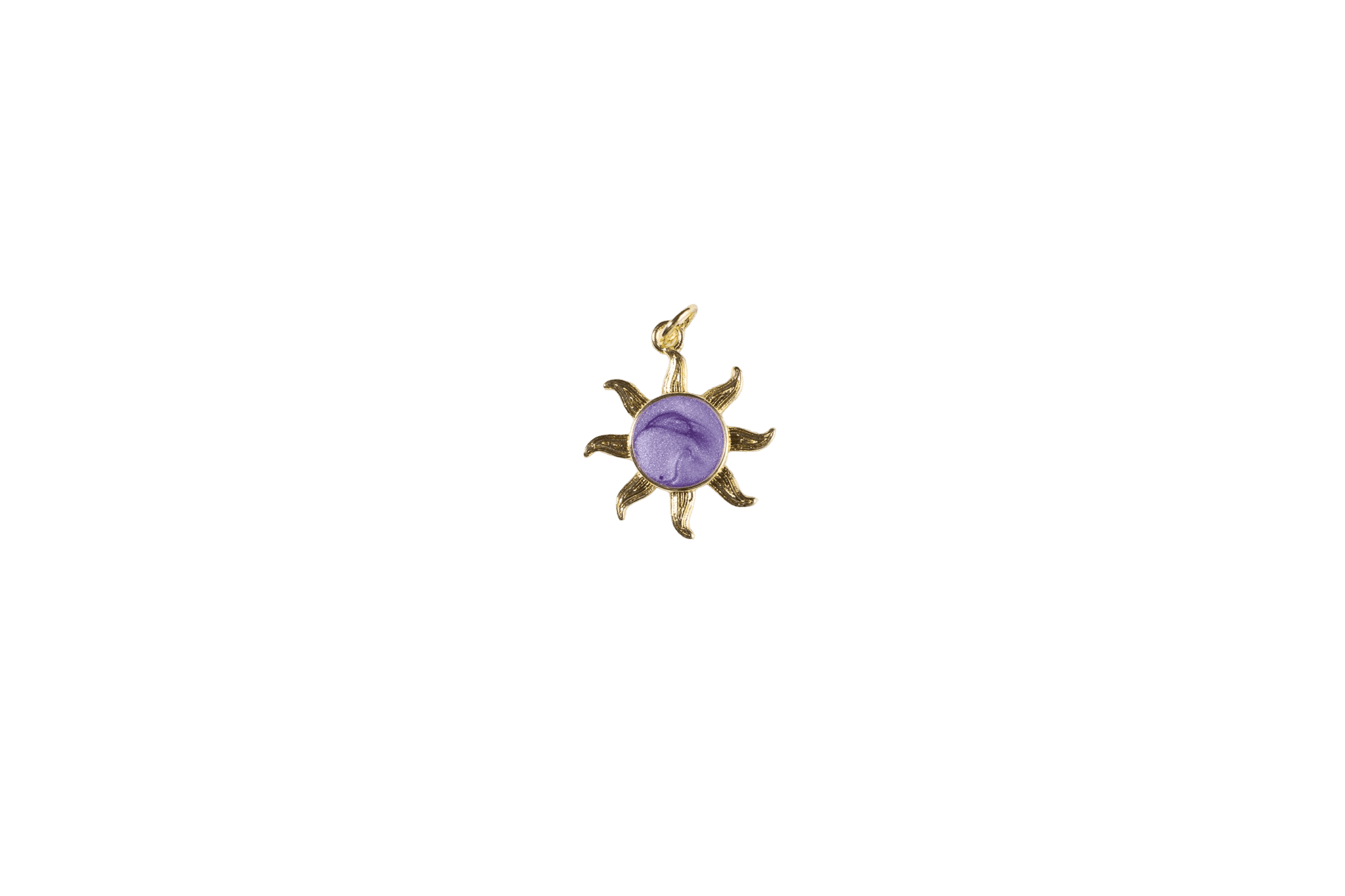 Sun Charm with Amethyst Center