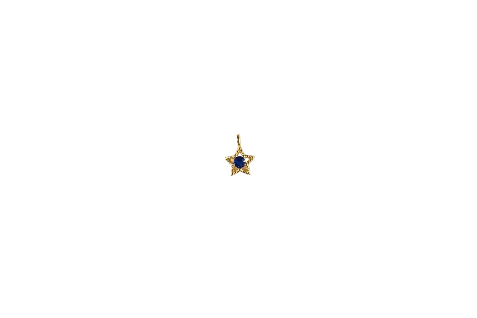 Gold Star Charm with Blue Center