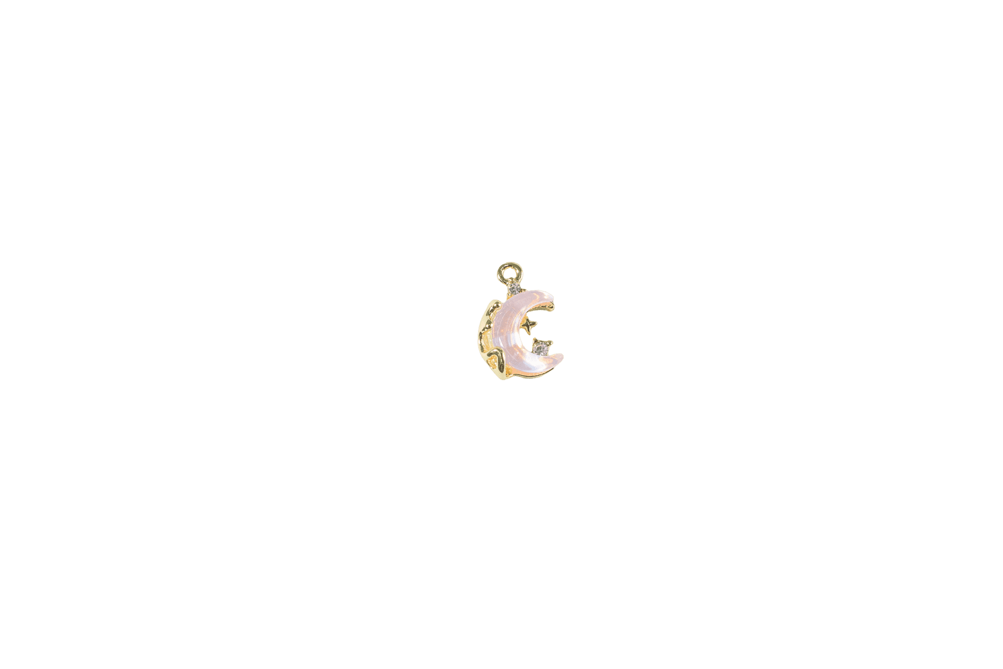 Cherubic Crescent Moon Charm