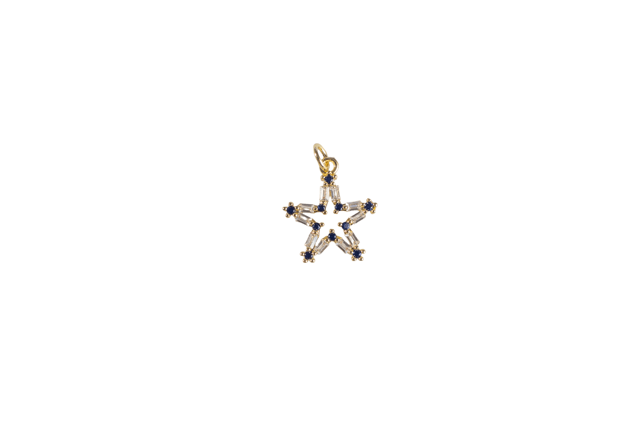 Star Charm with Blue Rhinestones